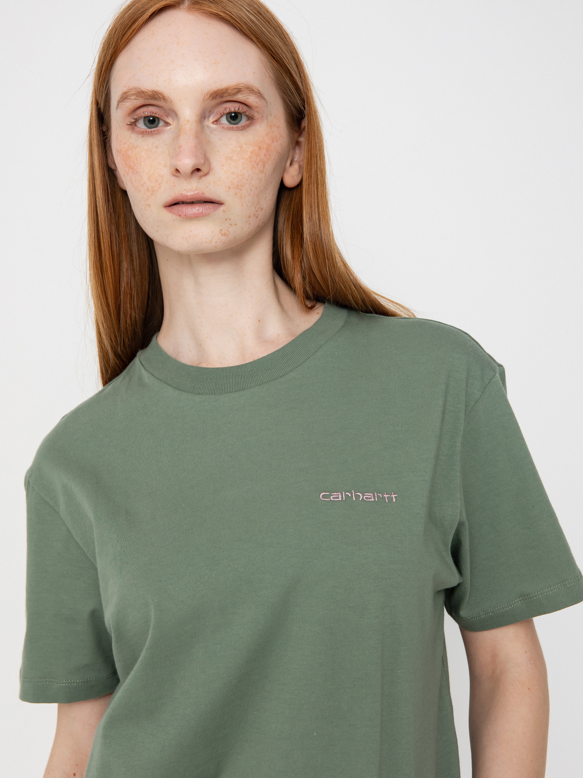 Tričko Carhartt WIP Script Embroidery Wmn (park/hortensia)