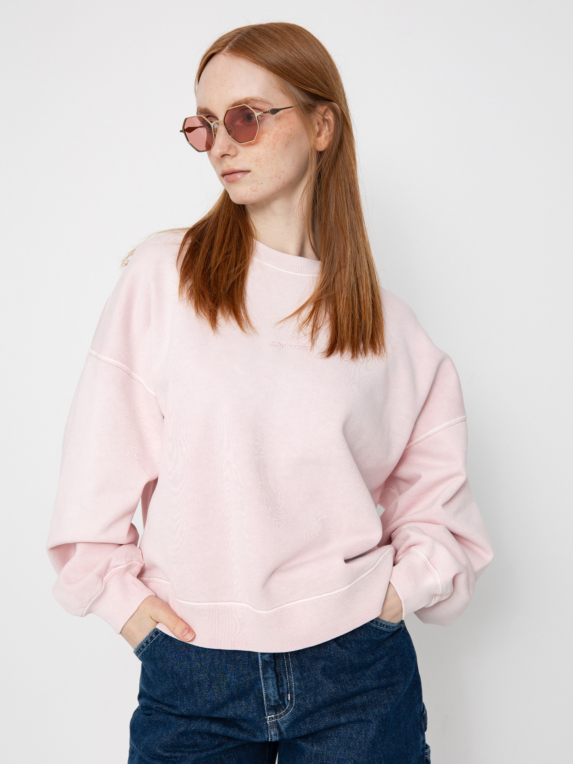 Mikina Carhartt WIP Benton Wmn (air pink)