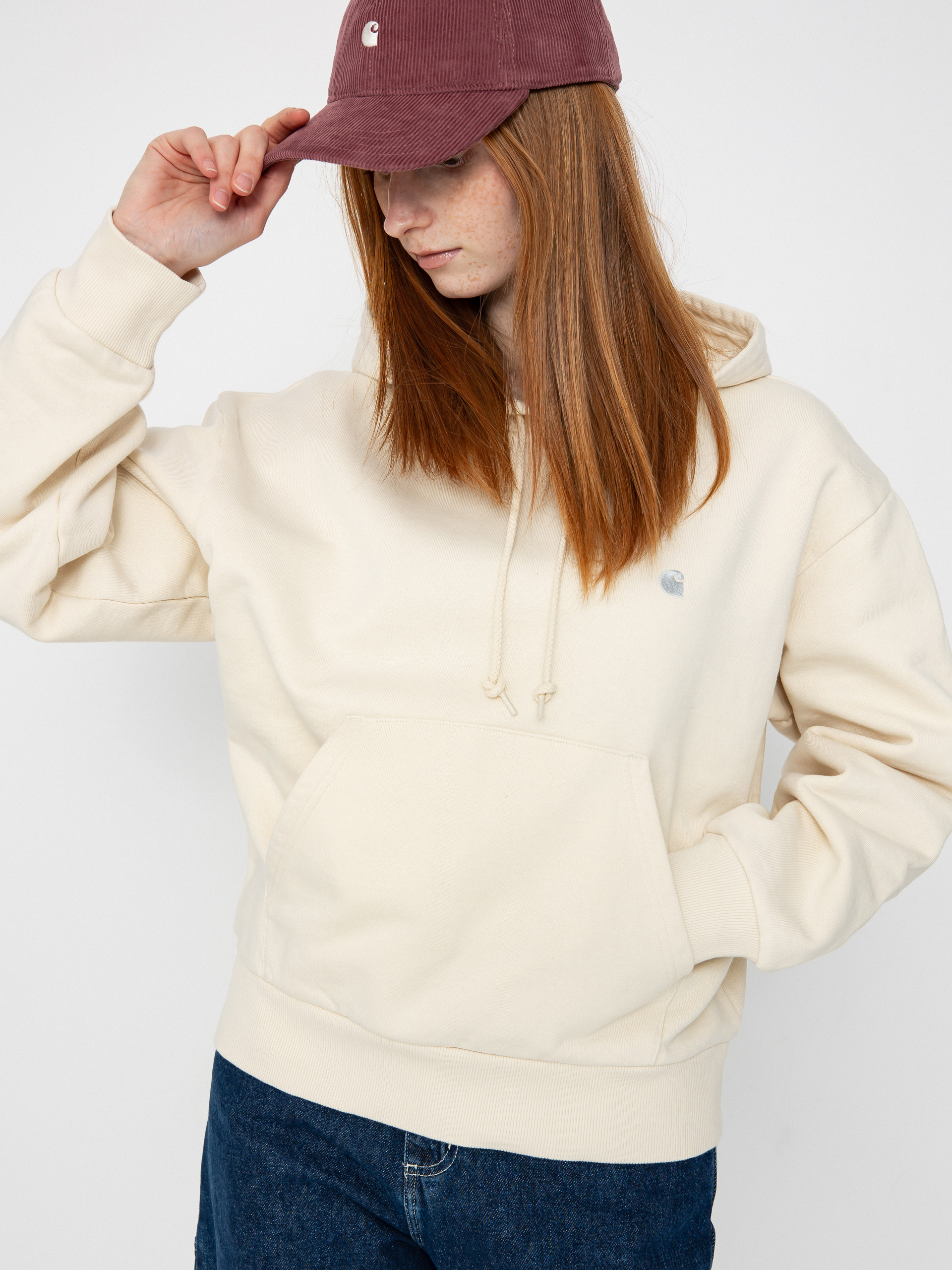 Mikina s kapucí Carhartt WIP Casey HD Wmn (natural/silver)