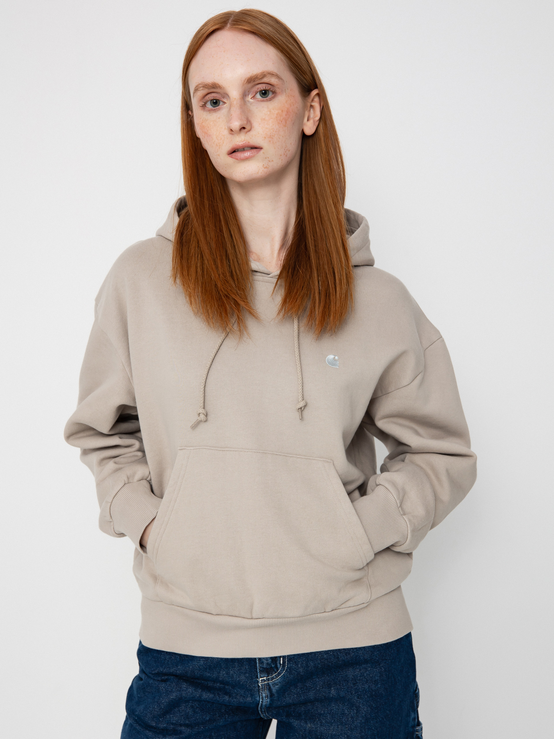 Mikina s kapucí Carhartt WIP Casey HD Wmn (dusky beige/silver)