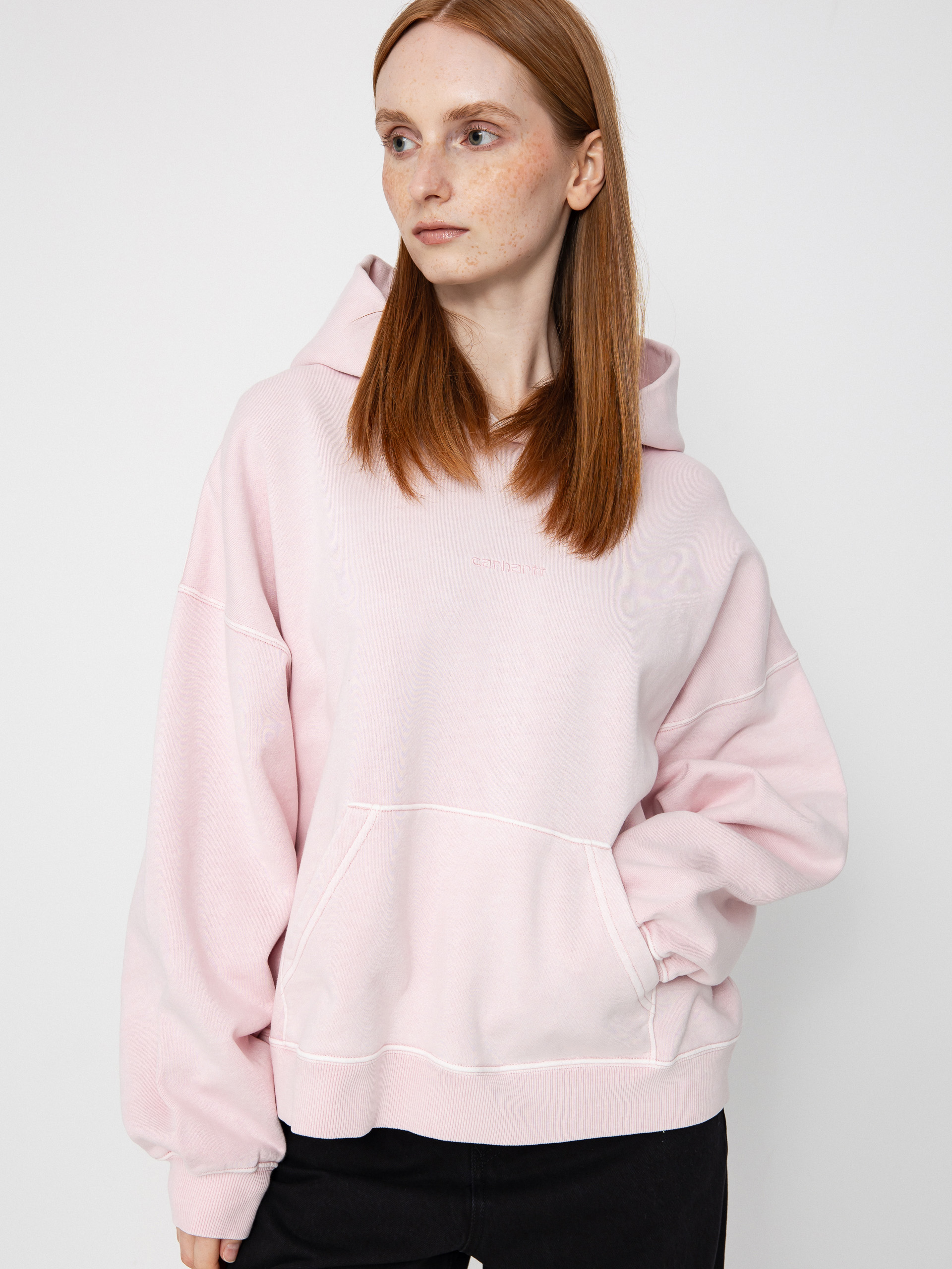 Mikina s kapucí Carhartt WIP Benton HD Wmn (air pink)