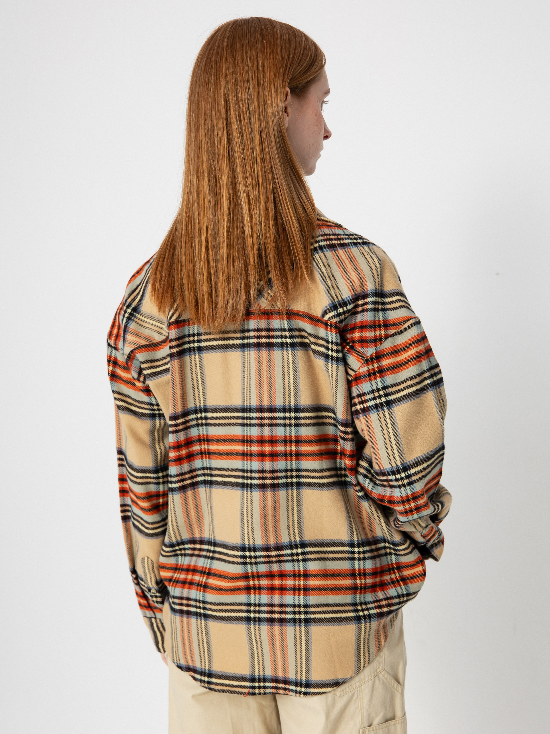 Košile Brixton Bowery Classic Flannel Wmn (sand/burnt brick/black plaid)