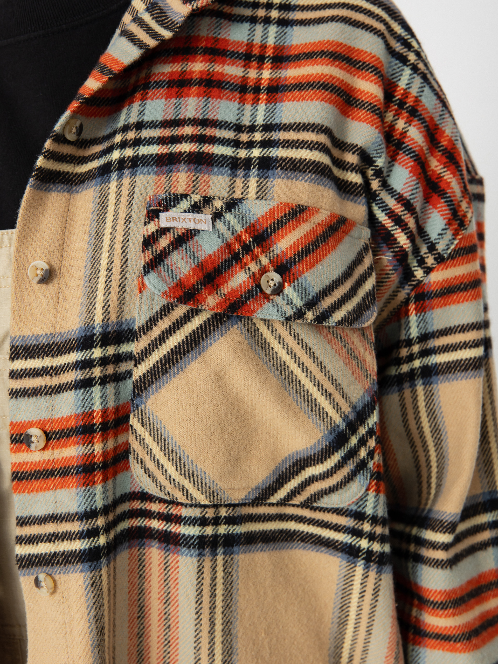 Košile Brixton Bowery Classic Flannel Wmn (sand/burnt brick/black plaid)