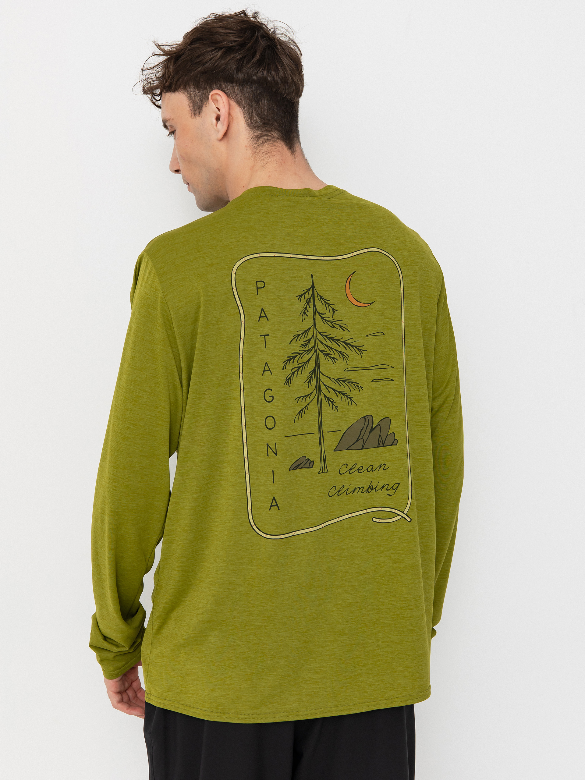 Triko Patagonia Cap Cool Daily Graphic (clean climb roots/graze green x-dye)