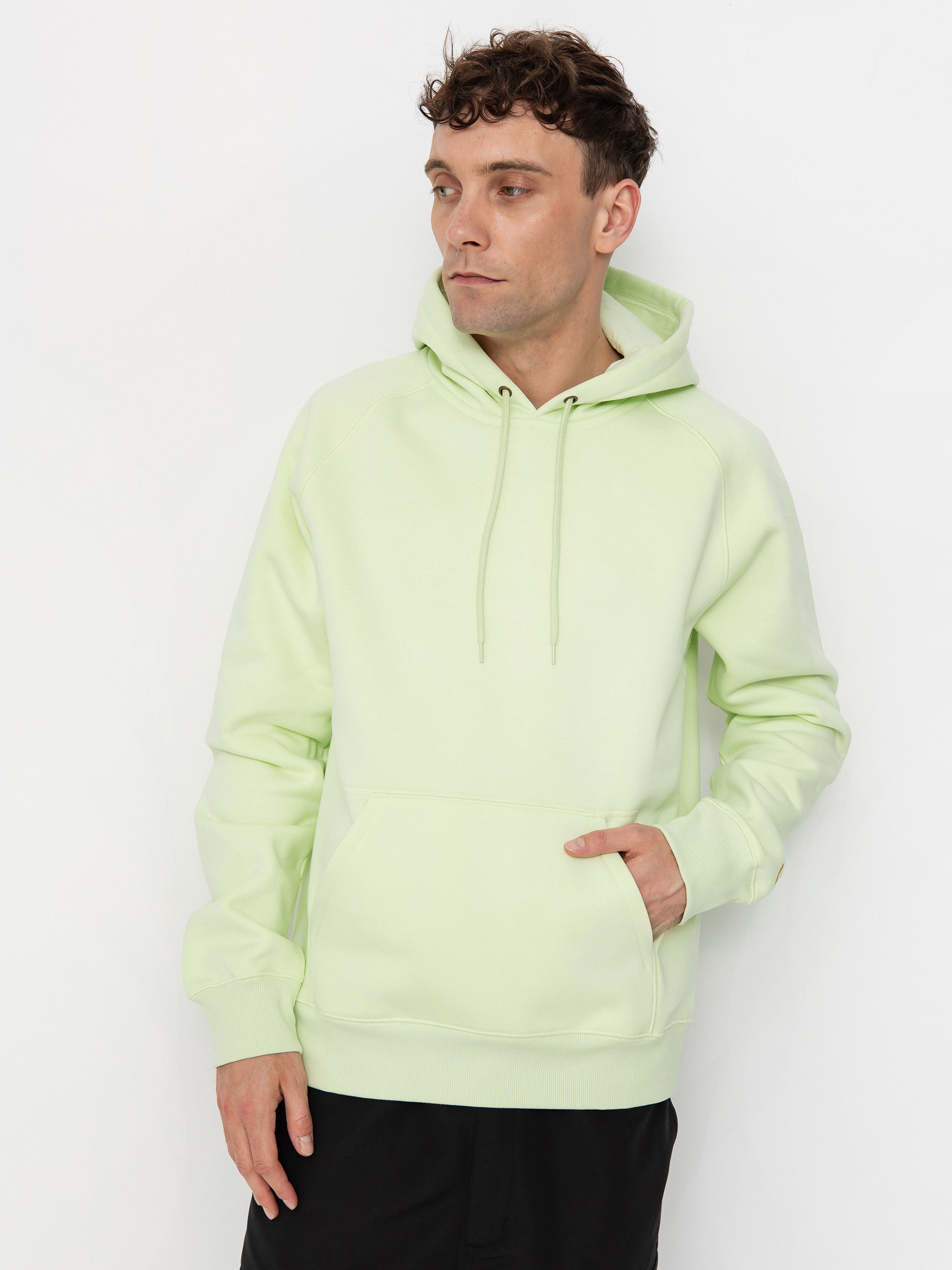 Mikina s kapucí Carhartt WIP Chase HD (air green/gold)