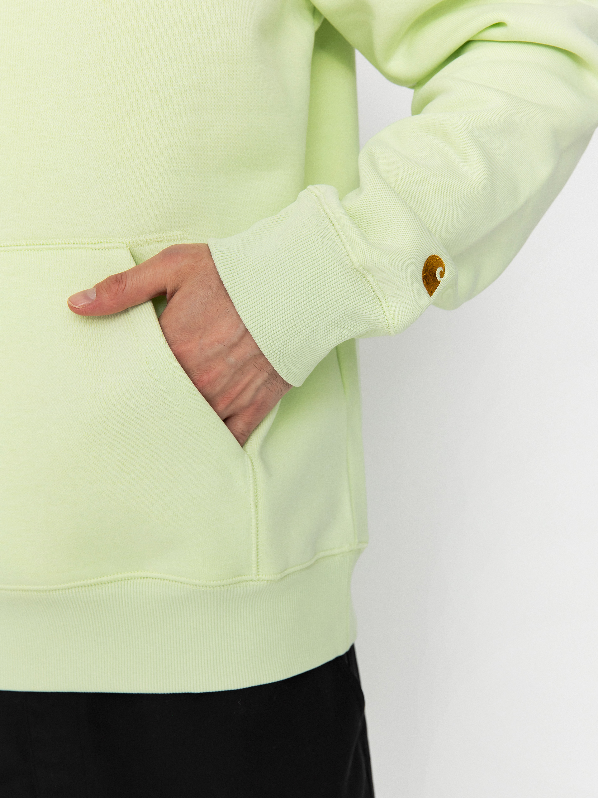 Mikina s kapucí Carhartt WIP Chase HD (air green/gold)