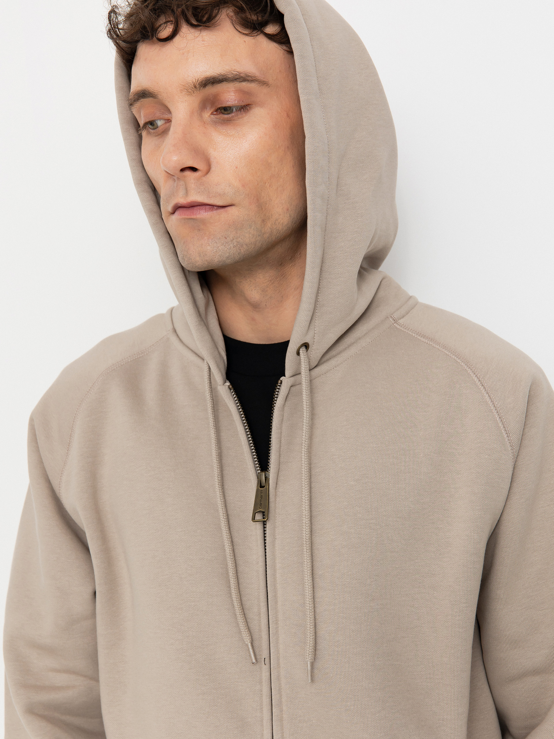 Mikina s kapucí Carhartt WIP Chase ZHD (dusky beige/gold)