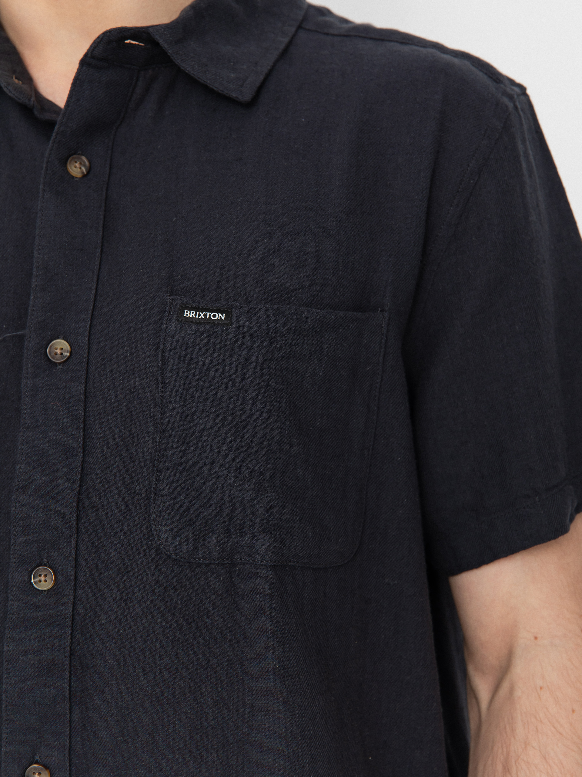 Košile Brixton Charter Org Cttn (washed black)