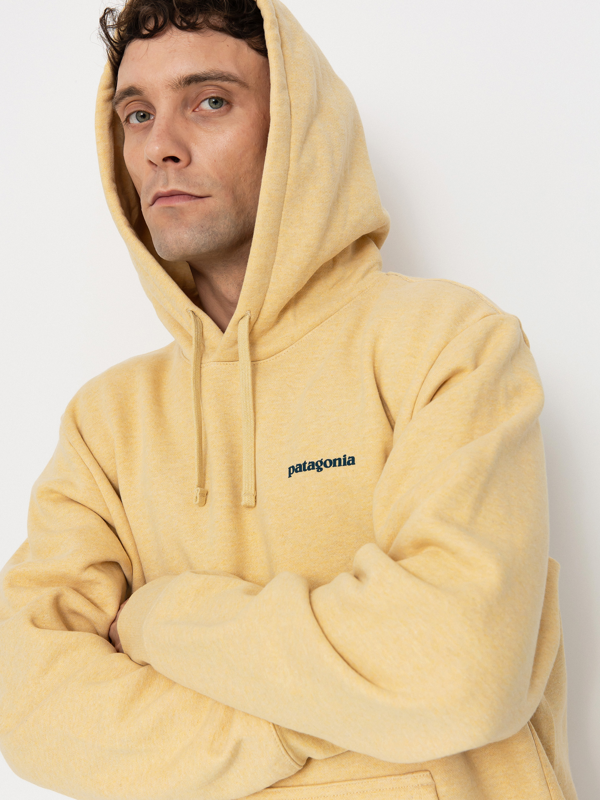 Mikina s kapucí Patagonia Boardshort Logo Uprisal HD (beeswax tan)