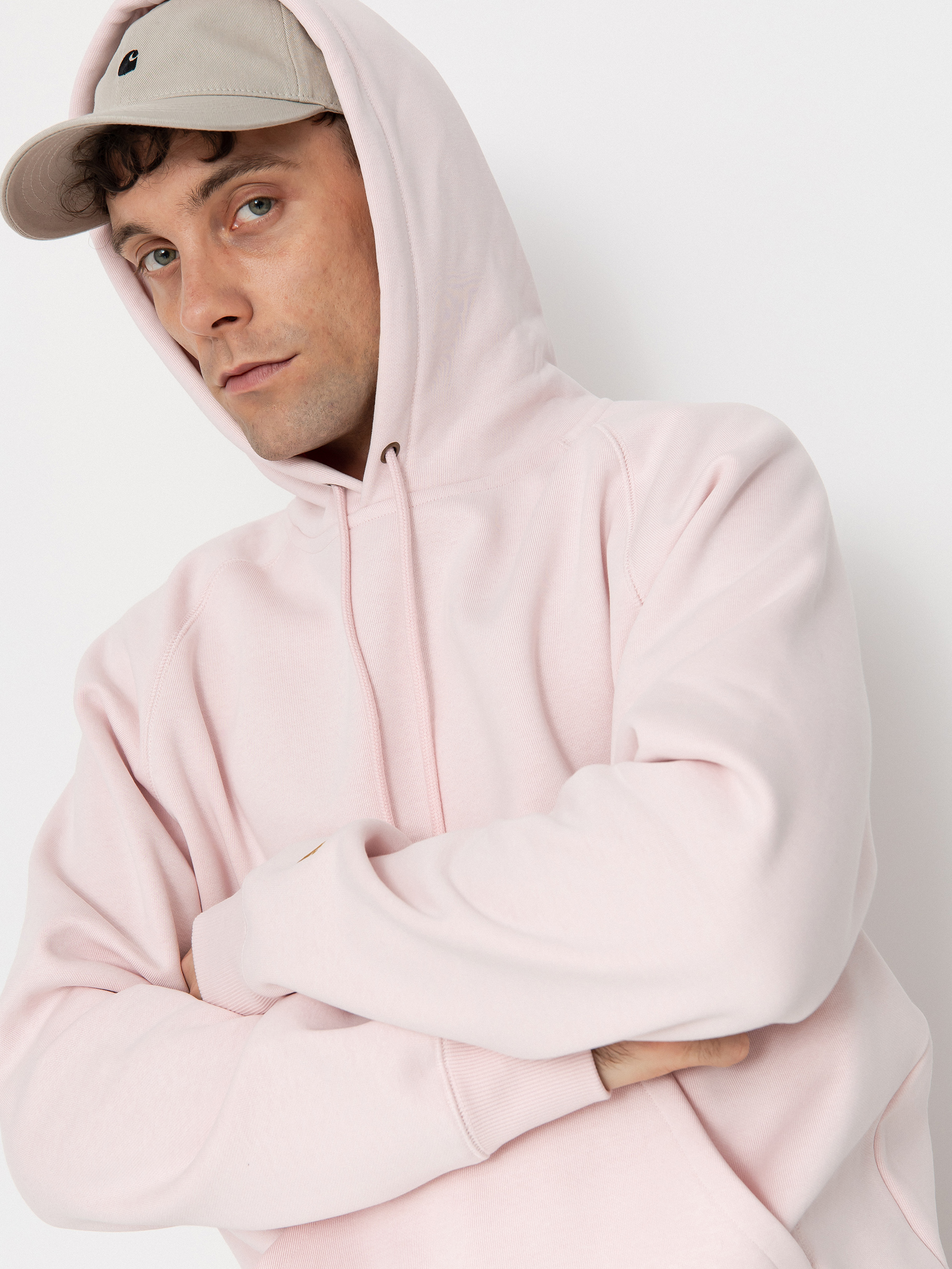 Mikina s kapucí Carhartt WIP Chase HD (air pink/gold)