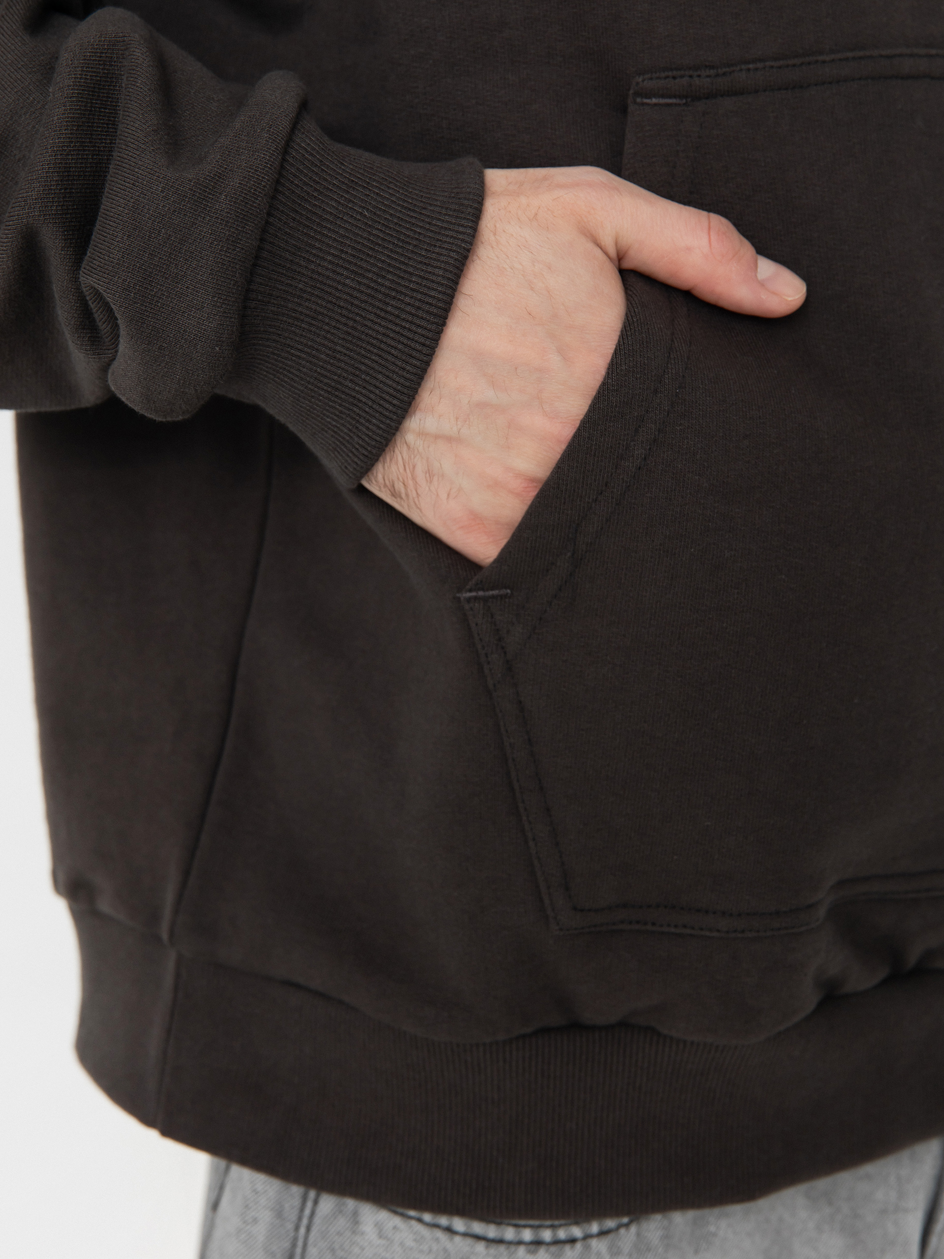 Mikina s kapucí Brixton Embroidered Heavy Weight HD (washed black)