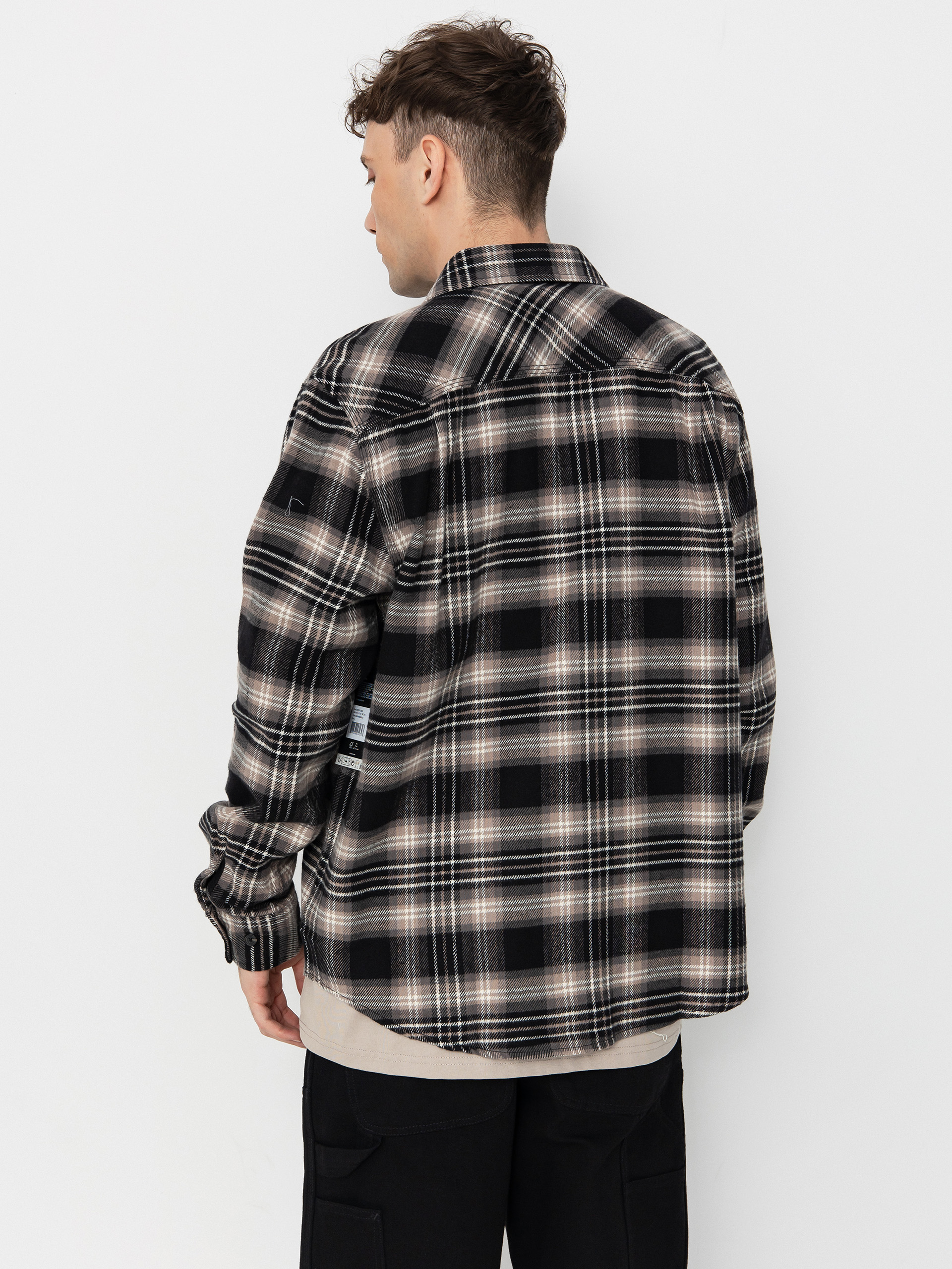 Košile Brixton Bowery Flannel (black/charcoal/beige)