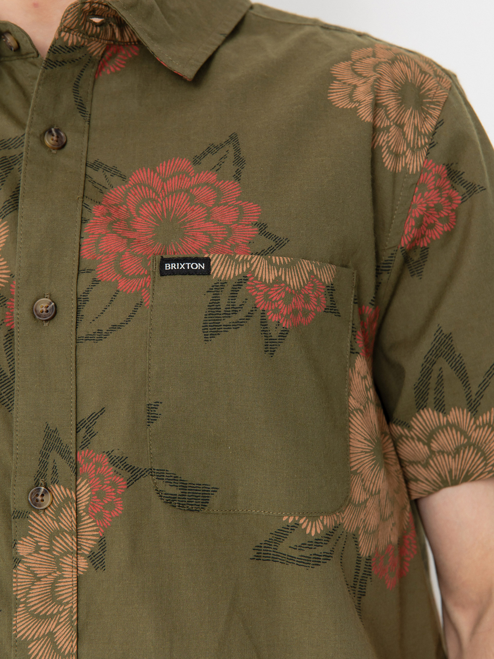 Košile Brixton Charter Print (ivy green/painterly floral)