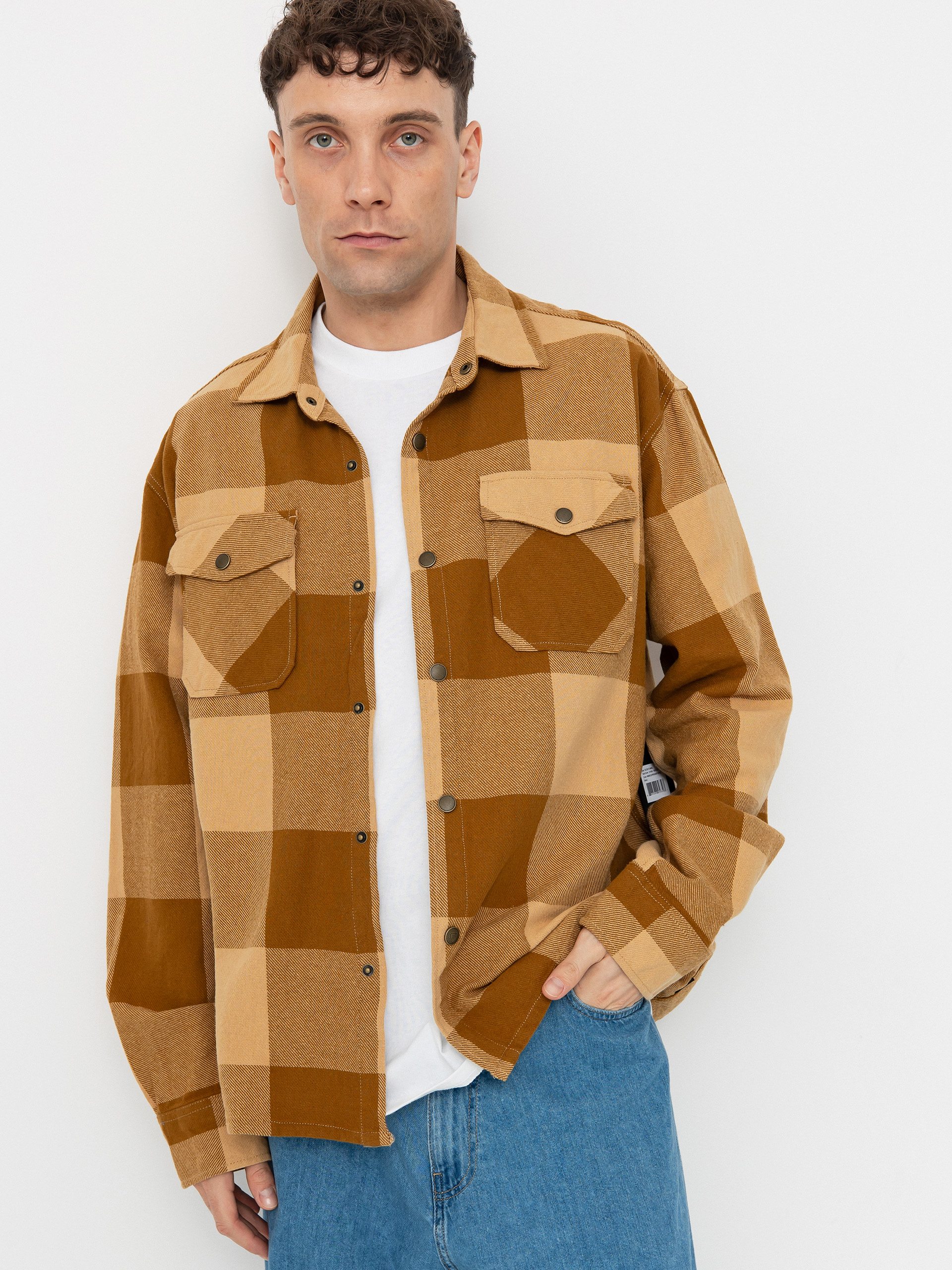 Košile Brixton Selden Flannel (washed copper/curry buffalo)