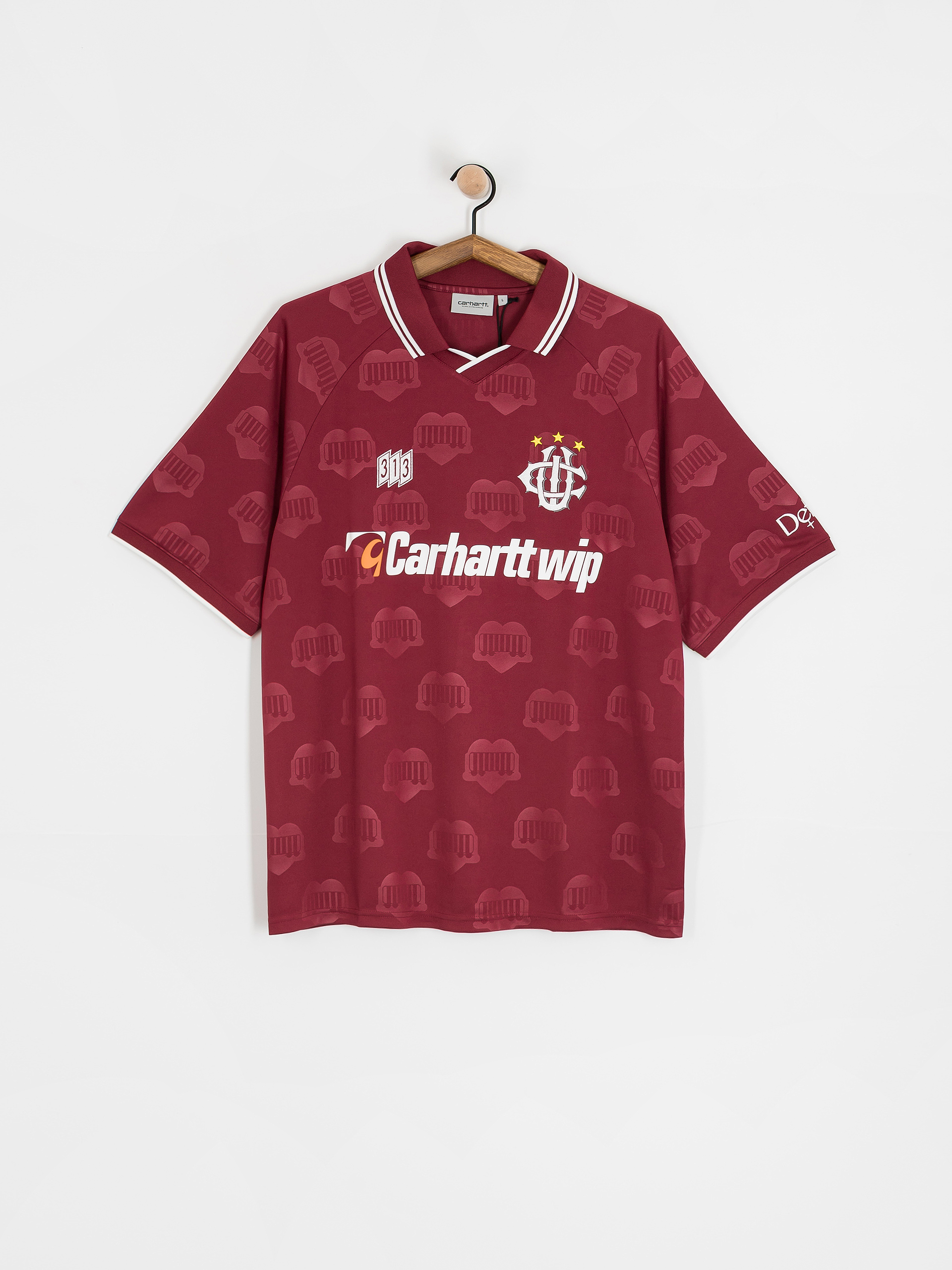 Tričko Carhartt WIP Hartts Football (heart train jacquard/mulberry)