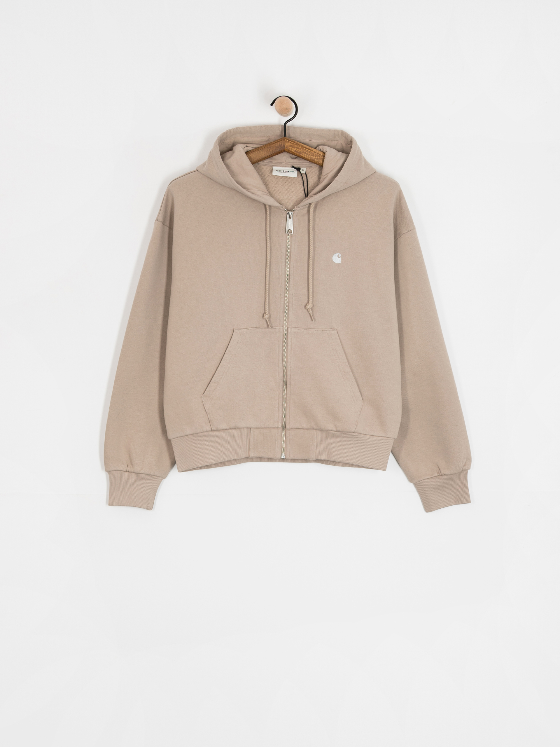 Mikina s kapucí Carhartt WIP Casey ZHD Wmn (dusky beige/silver)
