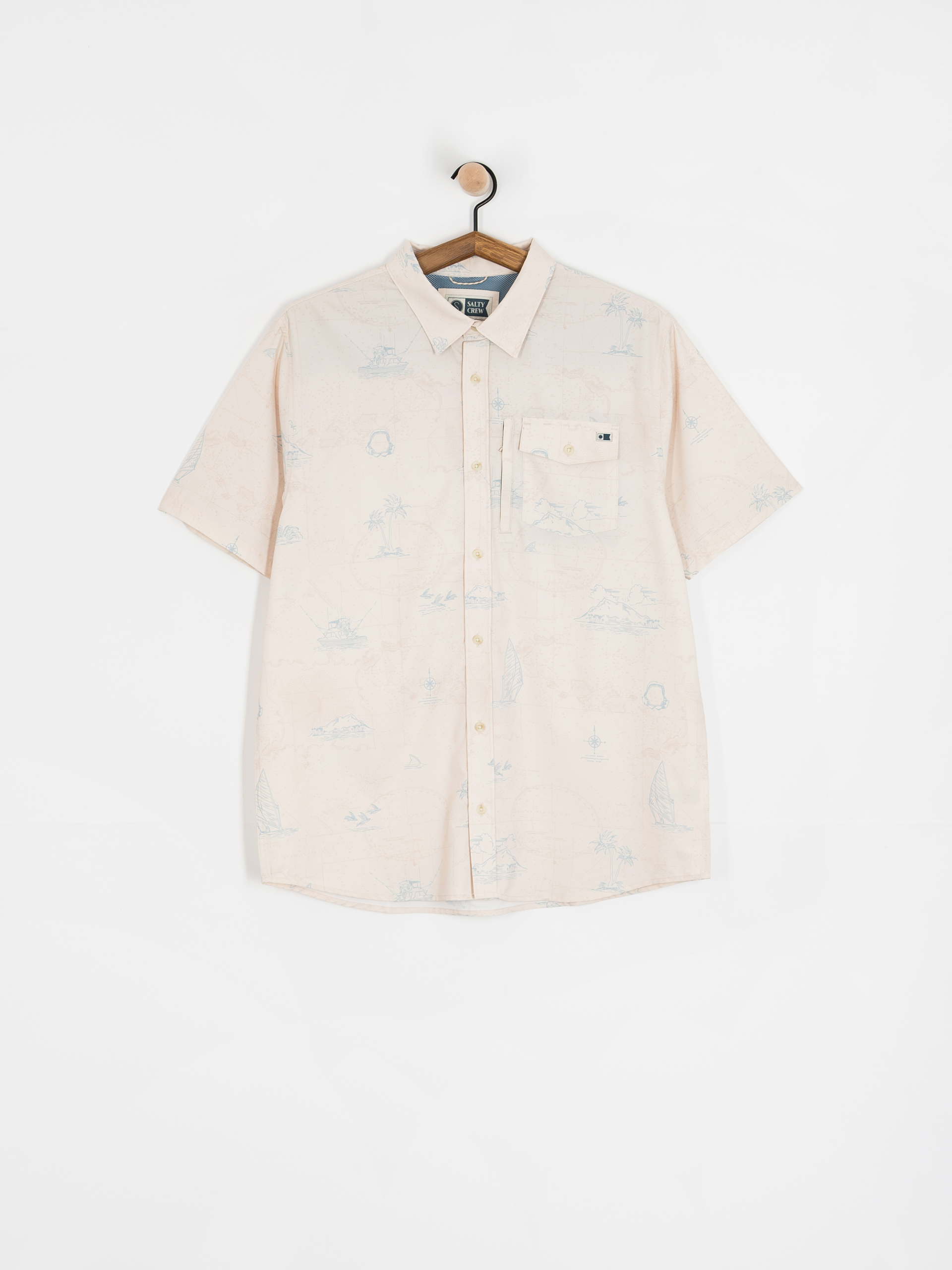 Košile Salty Crew Helmsman Uv Button Up (oyster)