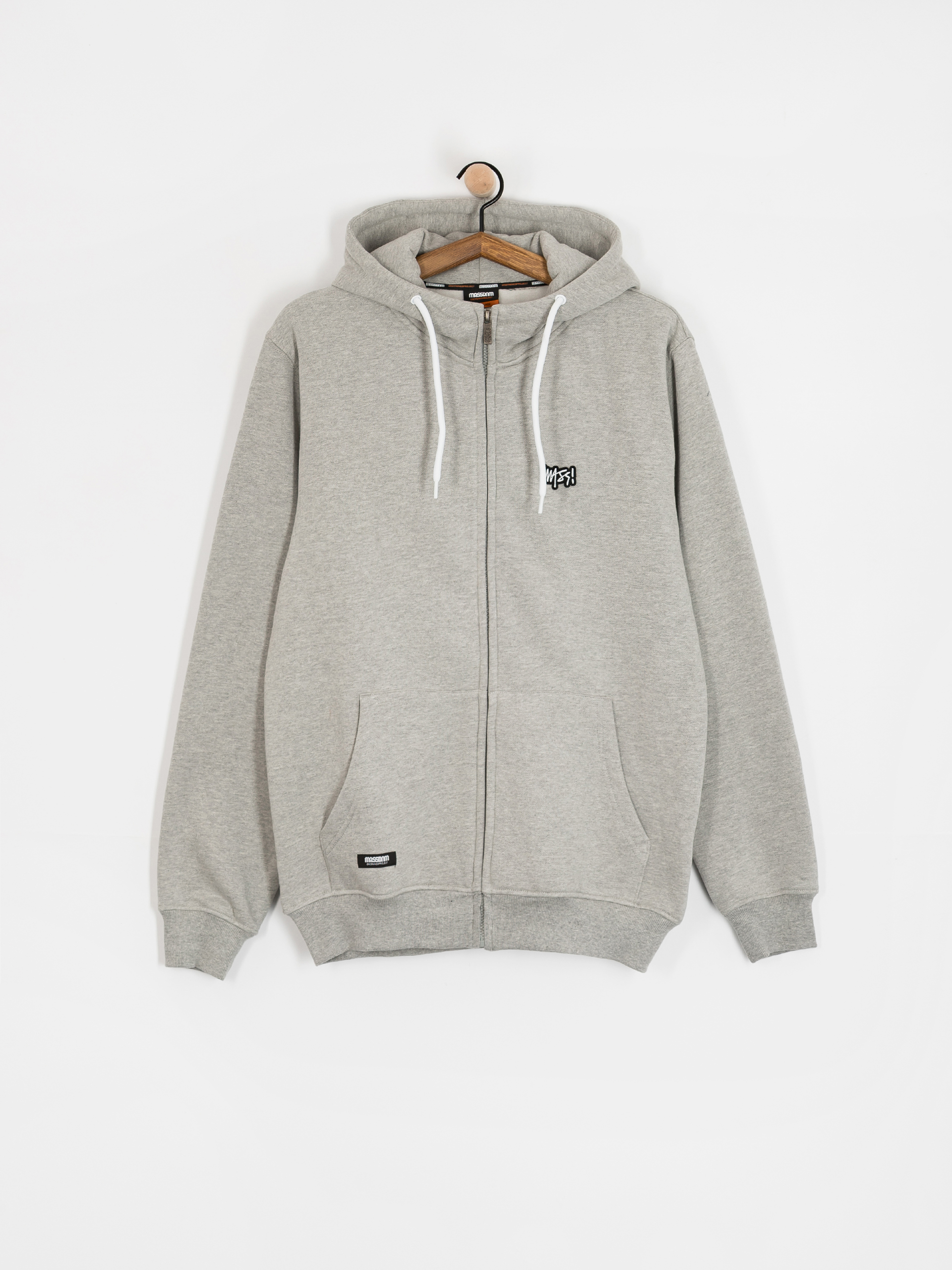 Mikina s kapucí MassDnm Signature Patch ZHD (lt heather grey)