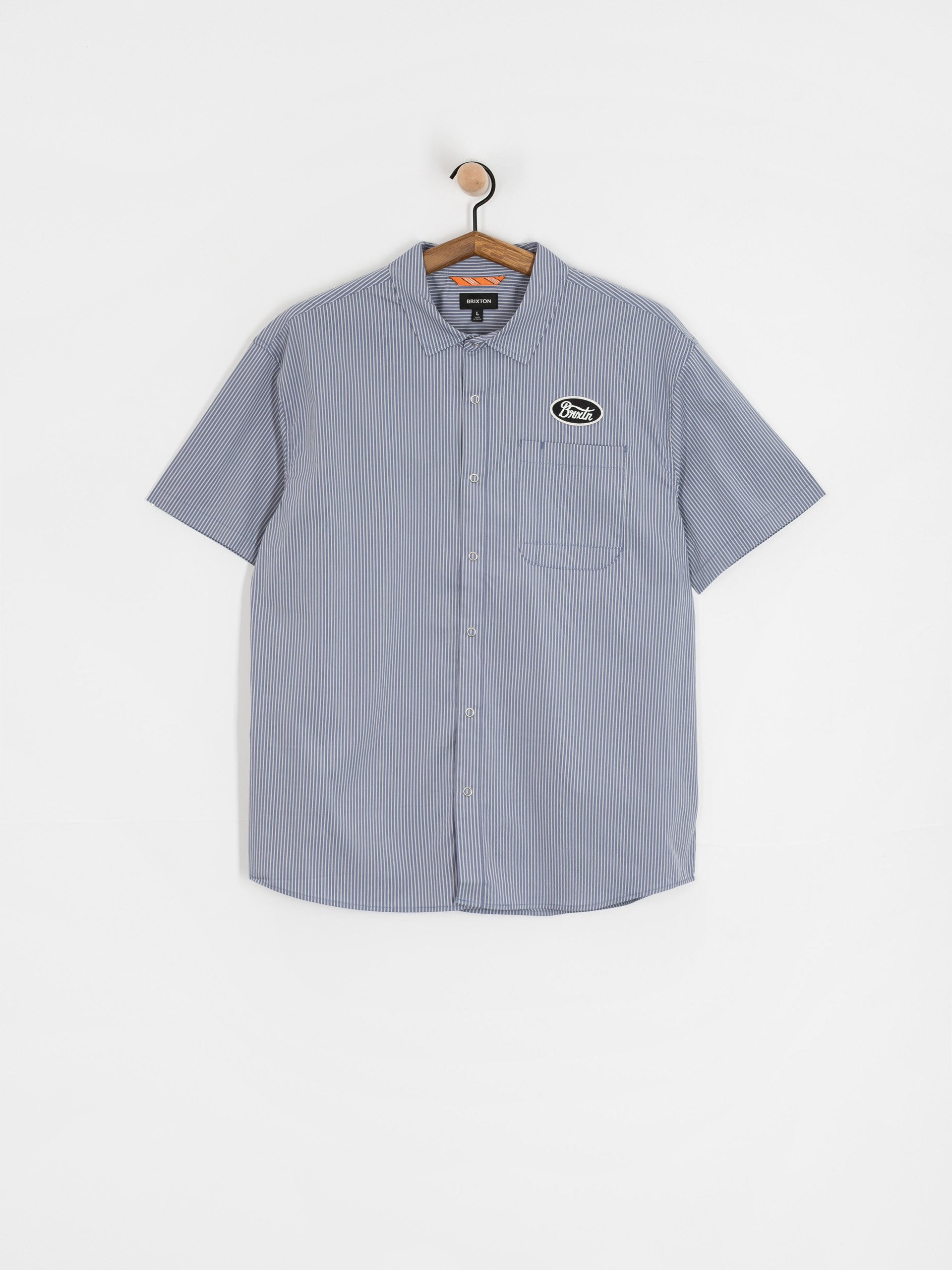 Košile Brixton Builders Auto (twilight blue/white stripe)