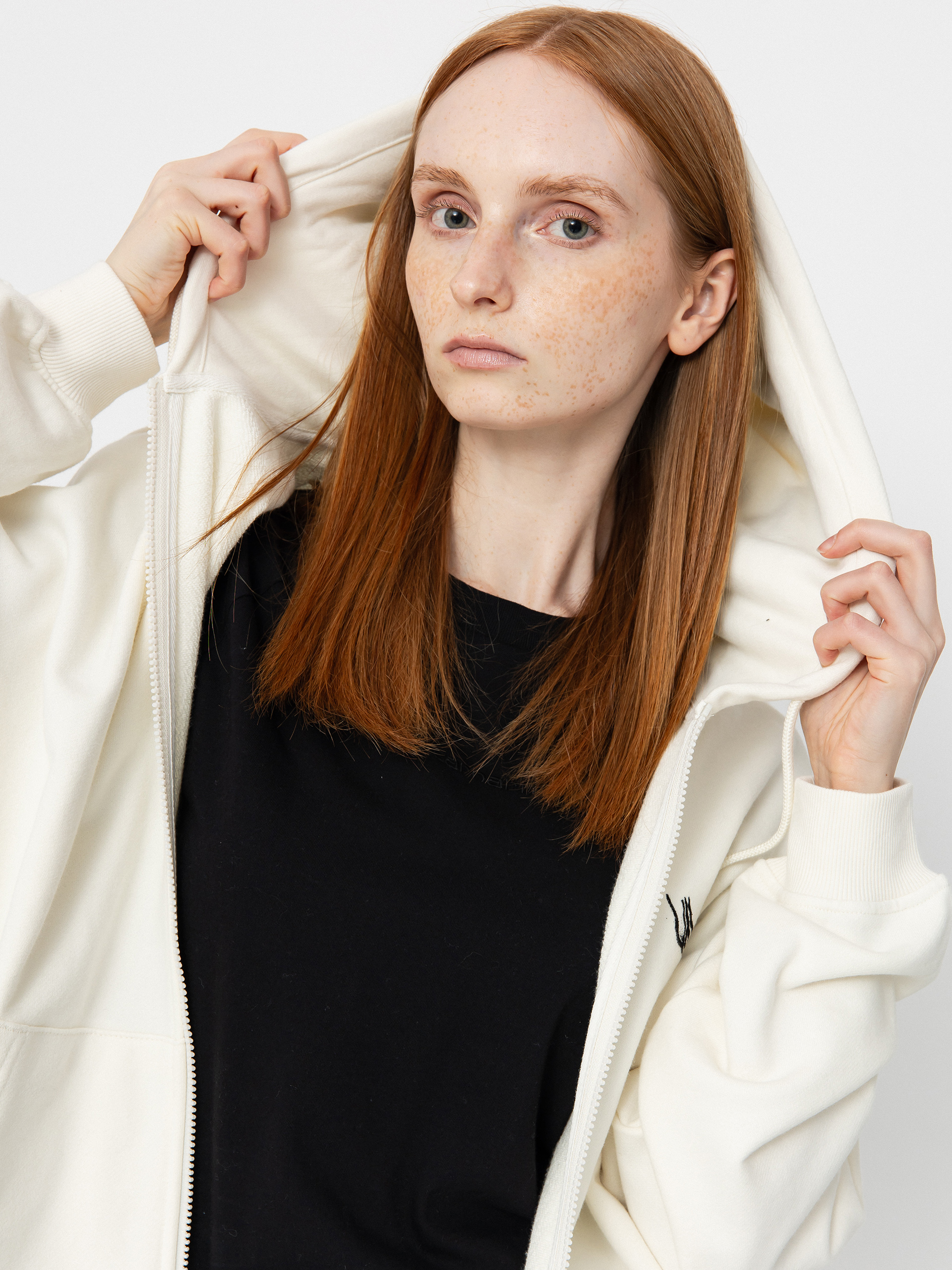 Mikina s kapucí Volcom Fa Alix ZHD Wmn (star white)