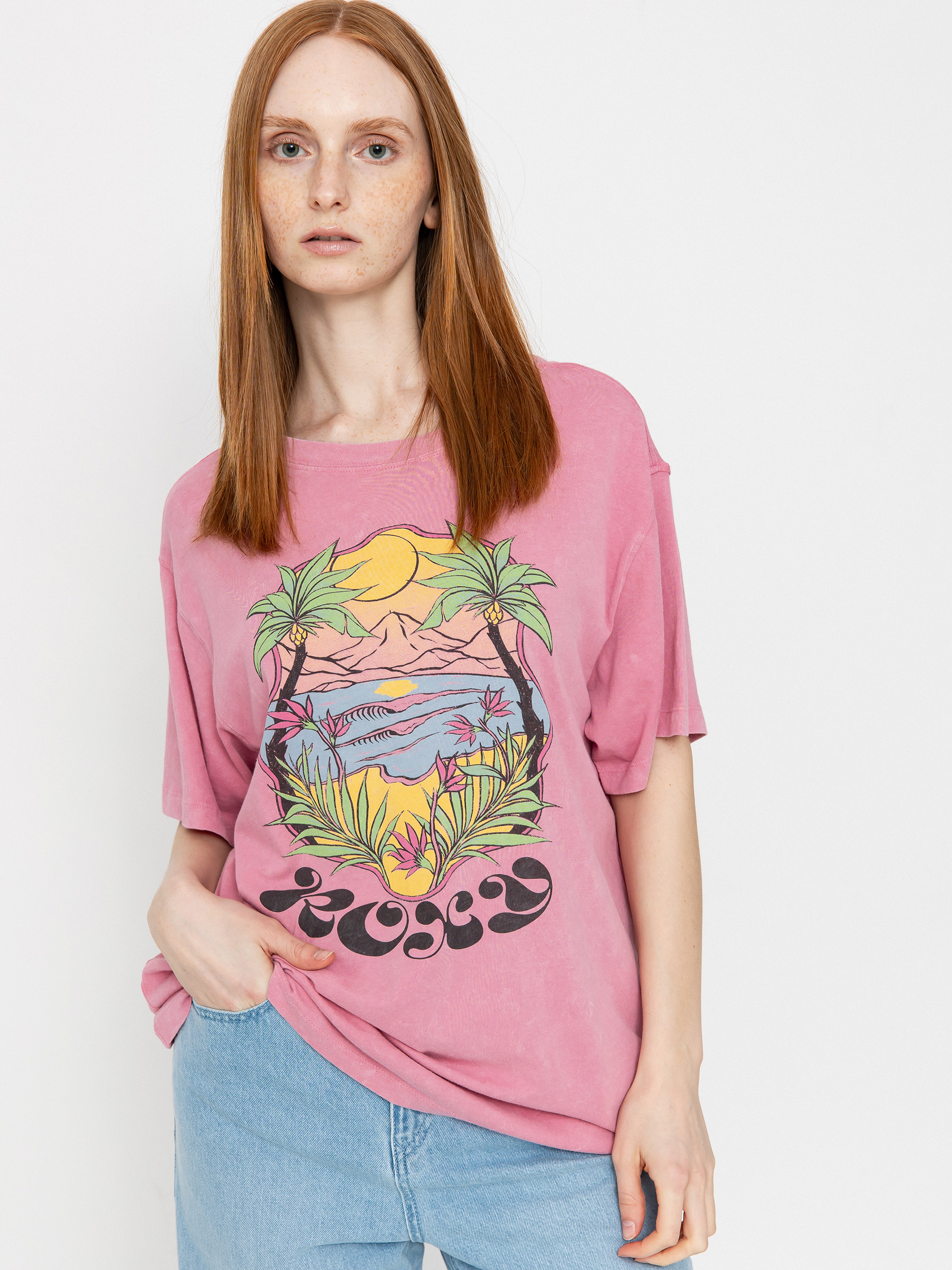 Tričko Roxy Sunnyoversize Optic Wash Wmn (orchid smoke)