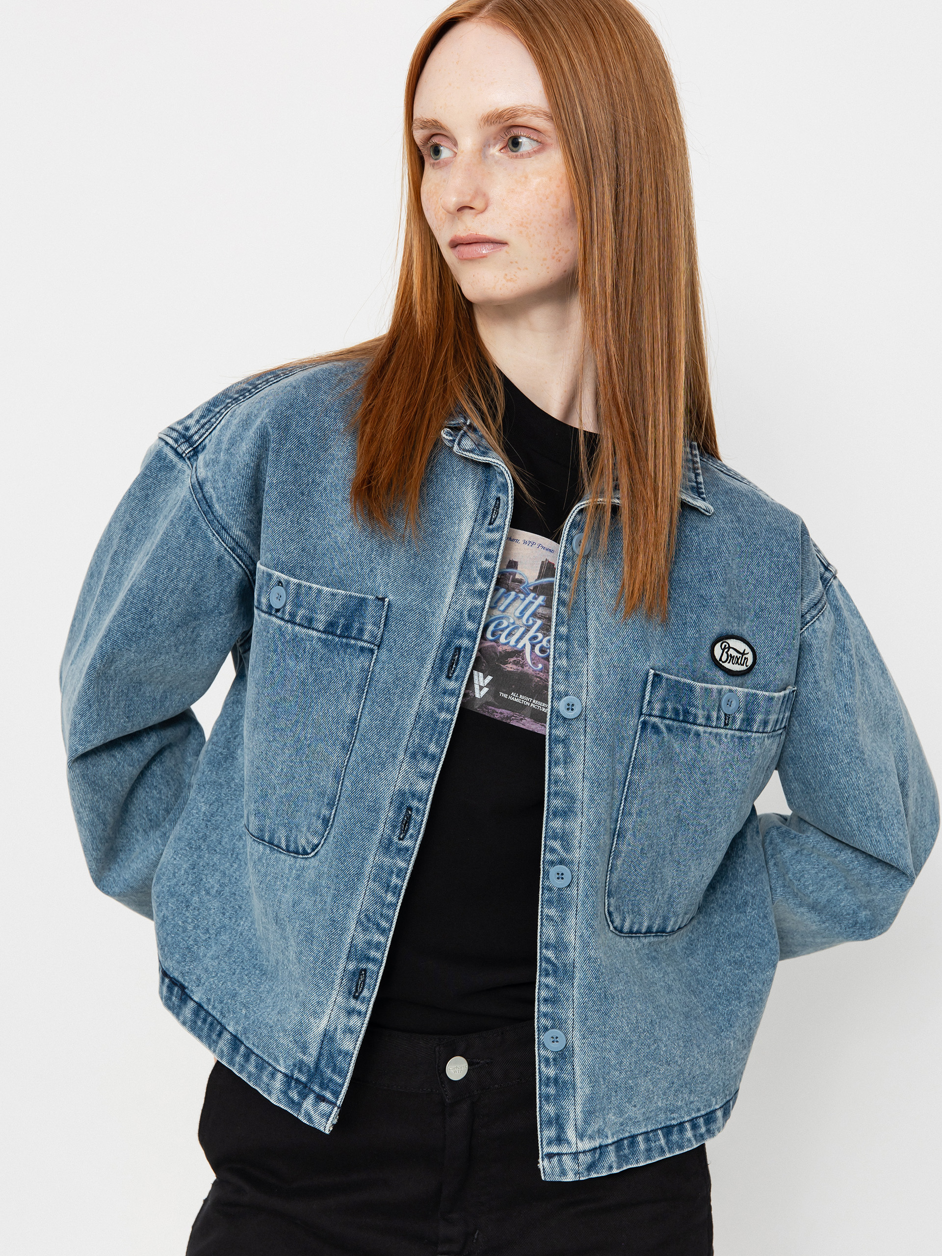 Košile Brixton Utopia Overshirt Wmn (lt denim)