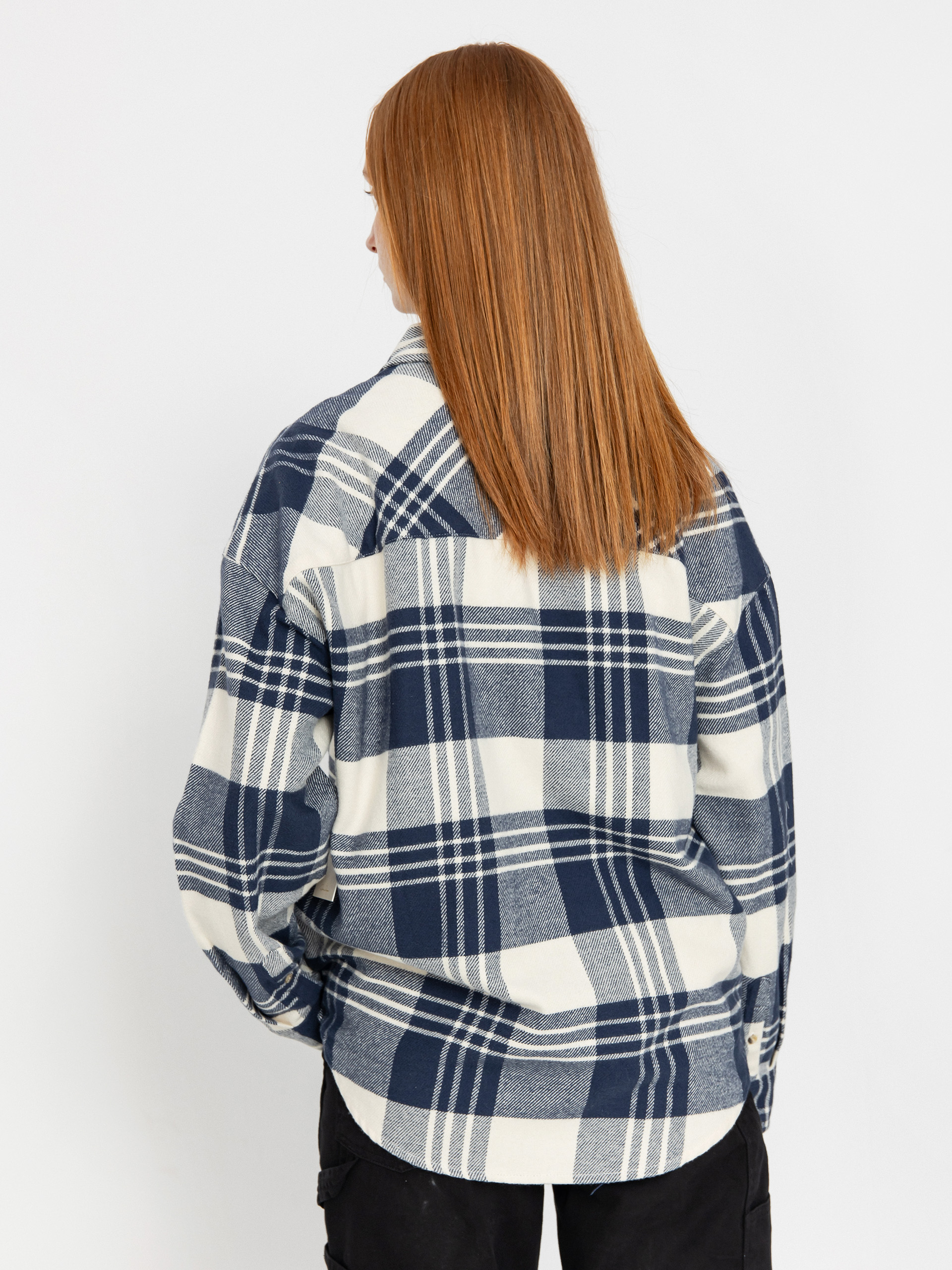 Košile Brixton Bowery Classic Flannel Wmn (azure blue/whitecap plaid)