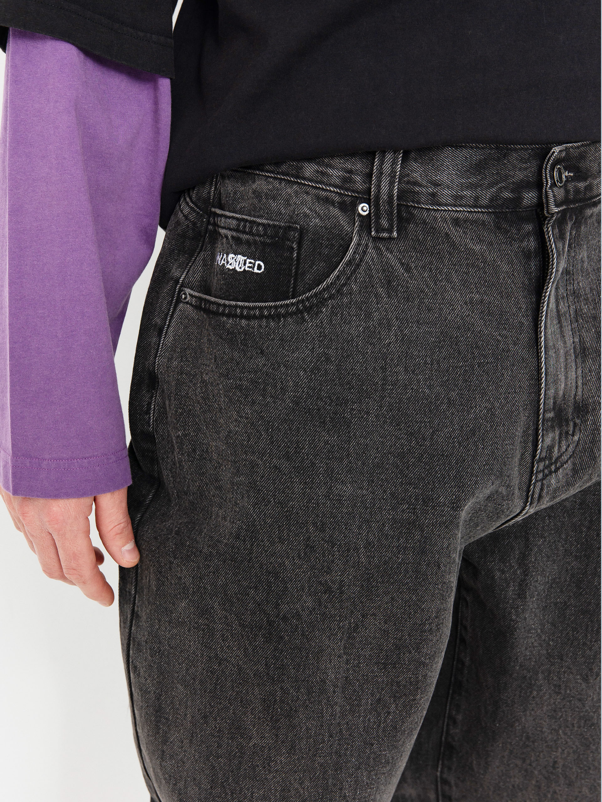 Kalhoty Wasted Paris Signature Rod (faded black)