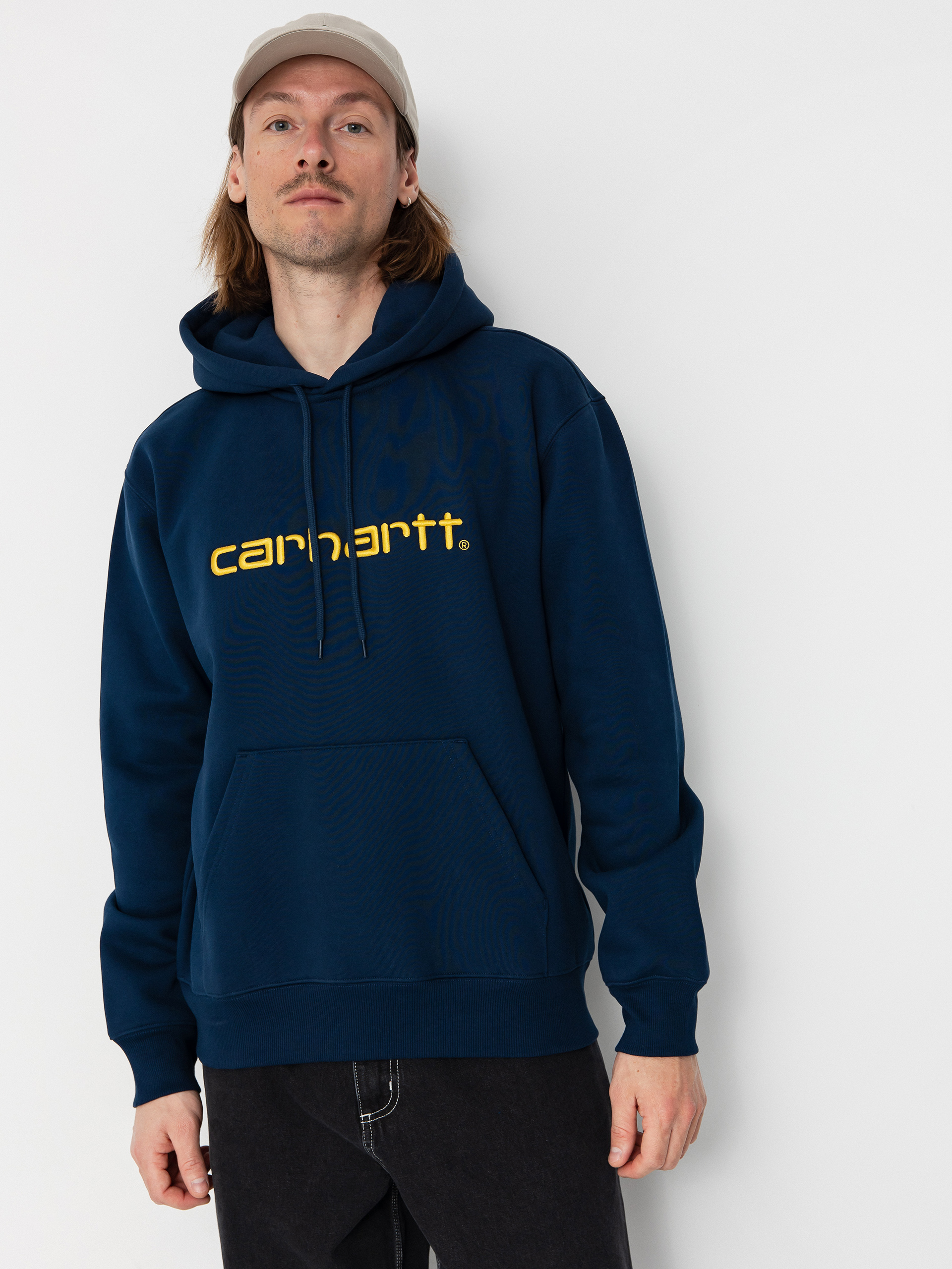 Mikina s kapucí Carhartt WIP Carhartt HD (ink/air yellow)