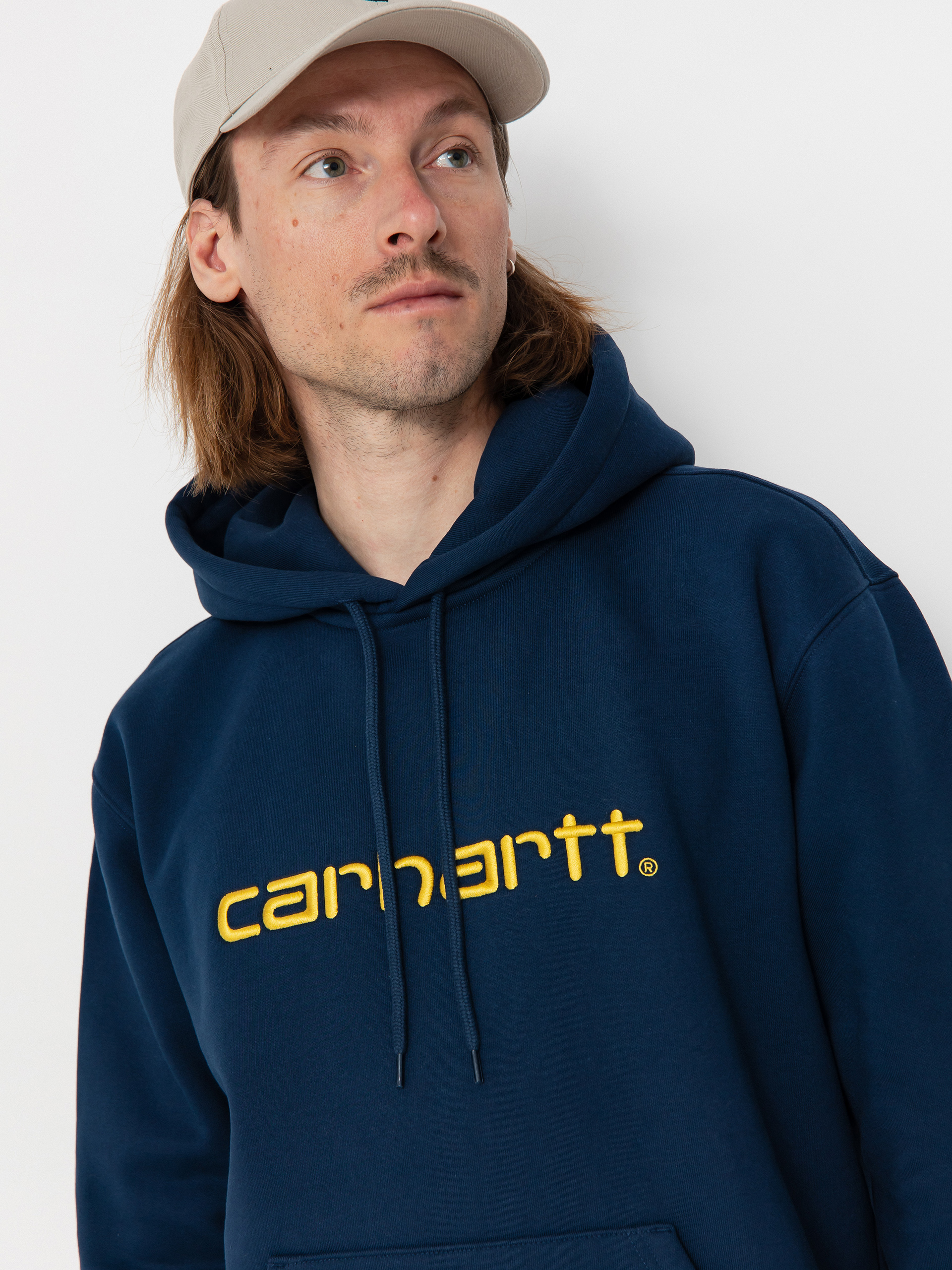 Mikina s kapucí Carhartt WIP Carhartt HD (ink/air yellow)
