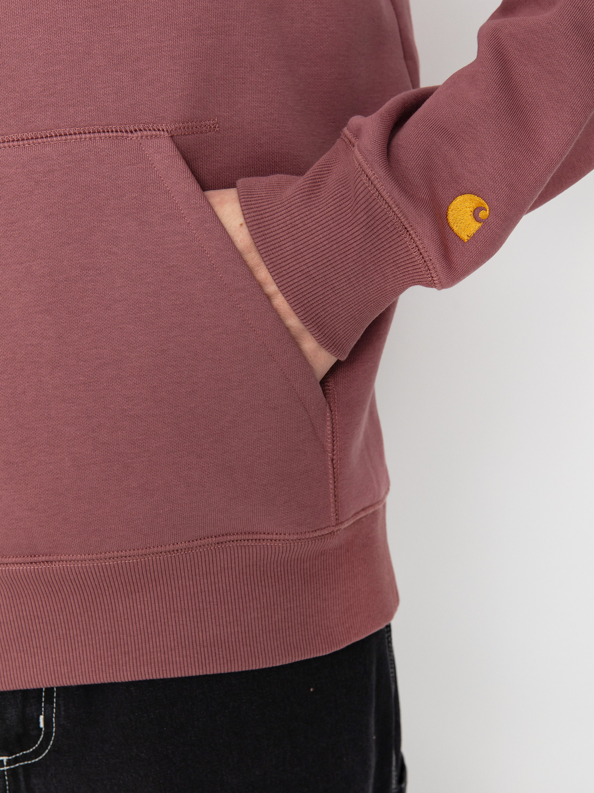 Mikina s kapucí Carhartt WIP Chase HD (dusky pink/gold)