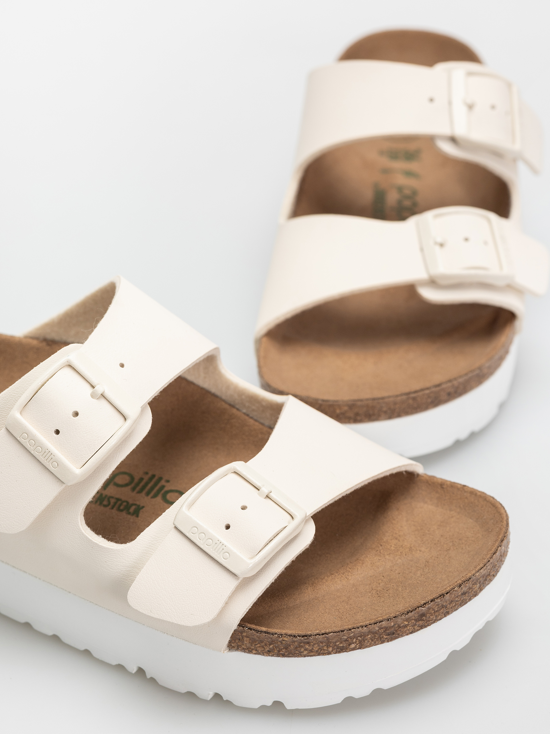 Plážovky Birkenstock Arizona Flex Platform Vegan Narrow Wmn (eggshell)