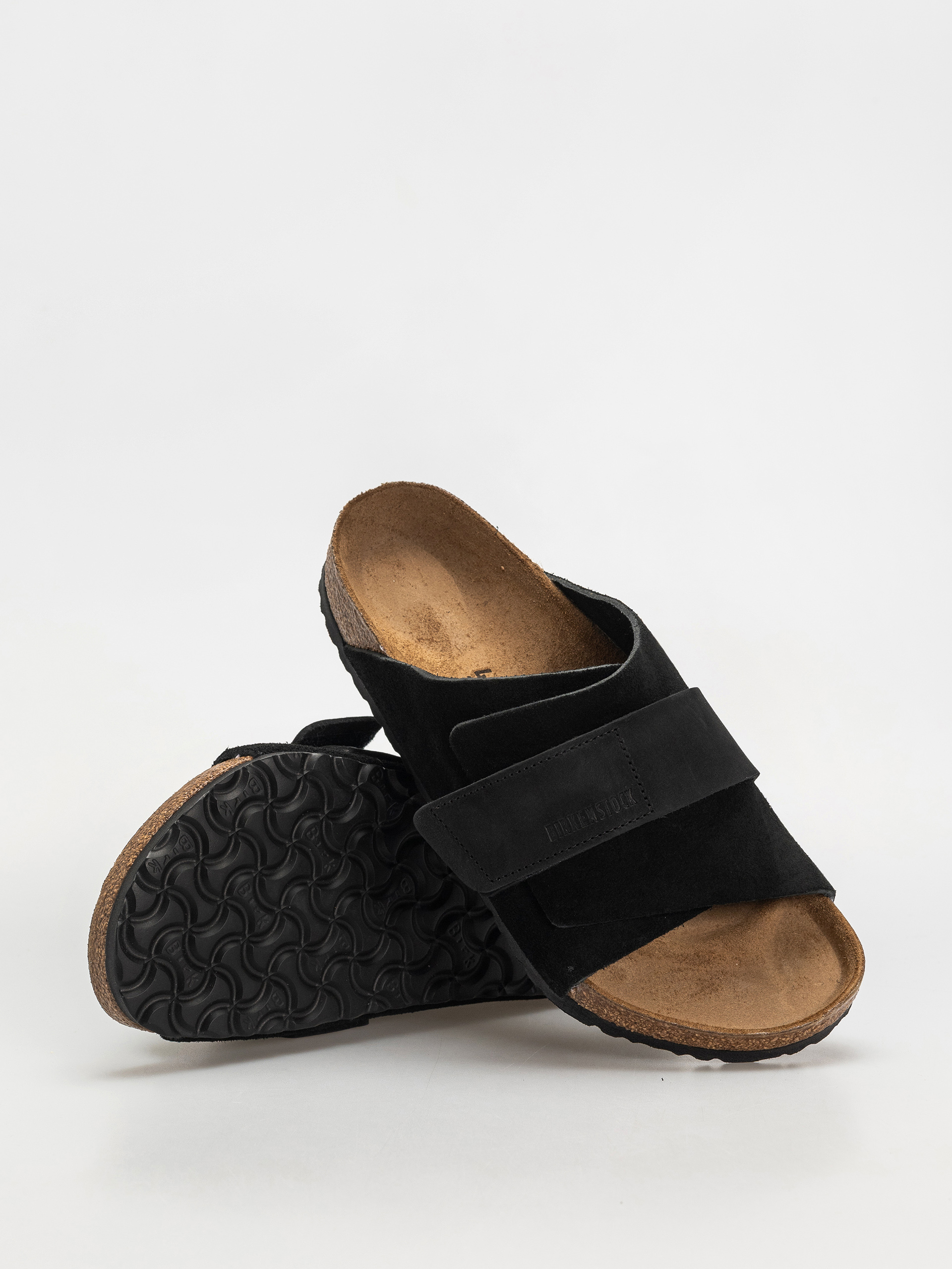 Plážovky Birkenstock Kyoto Nubuck Suede Leather Regular (black)