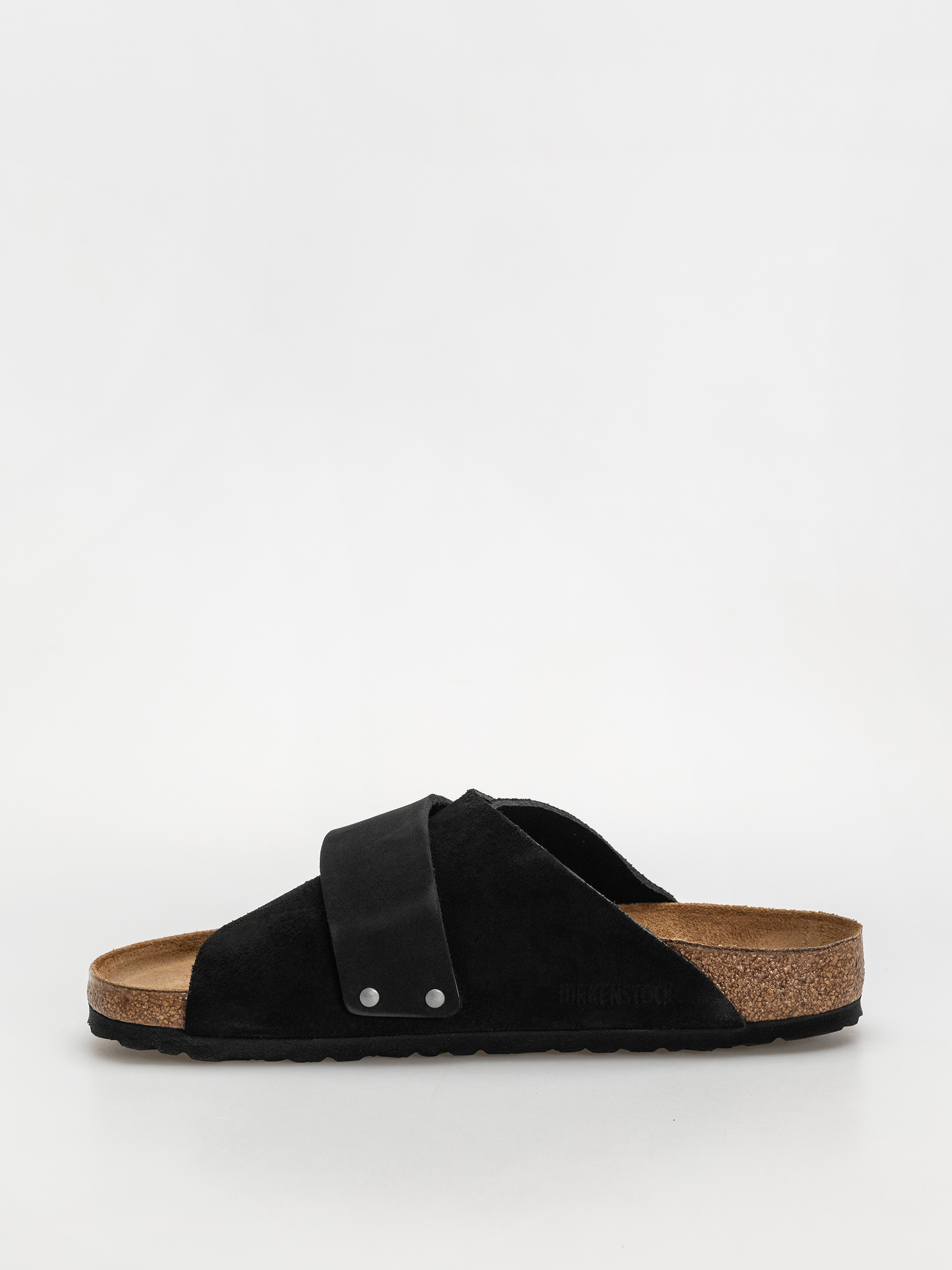 Plážovky Birkenstock Kyoto Nubuck Suede Leather Regular (black)