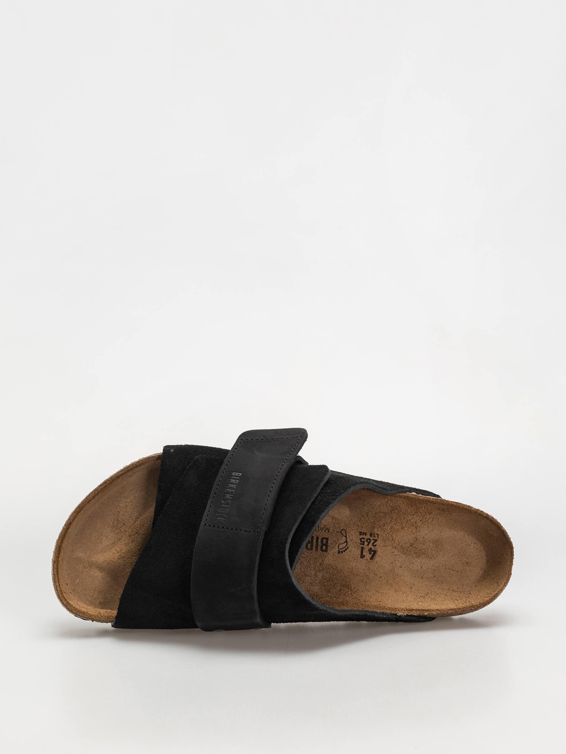 Plážovky Birkenstock Kyoto Nubuck Suede Leather Regular (black)