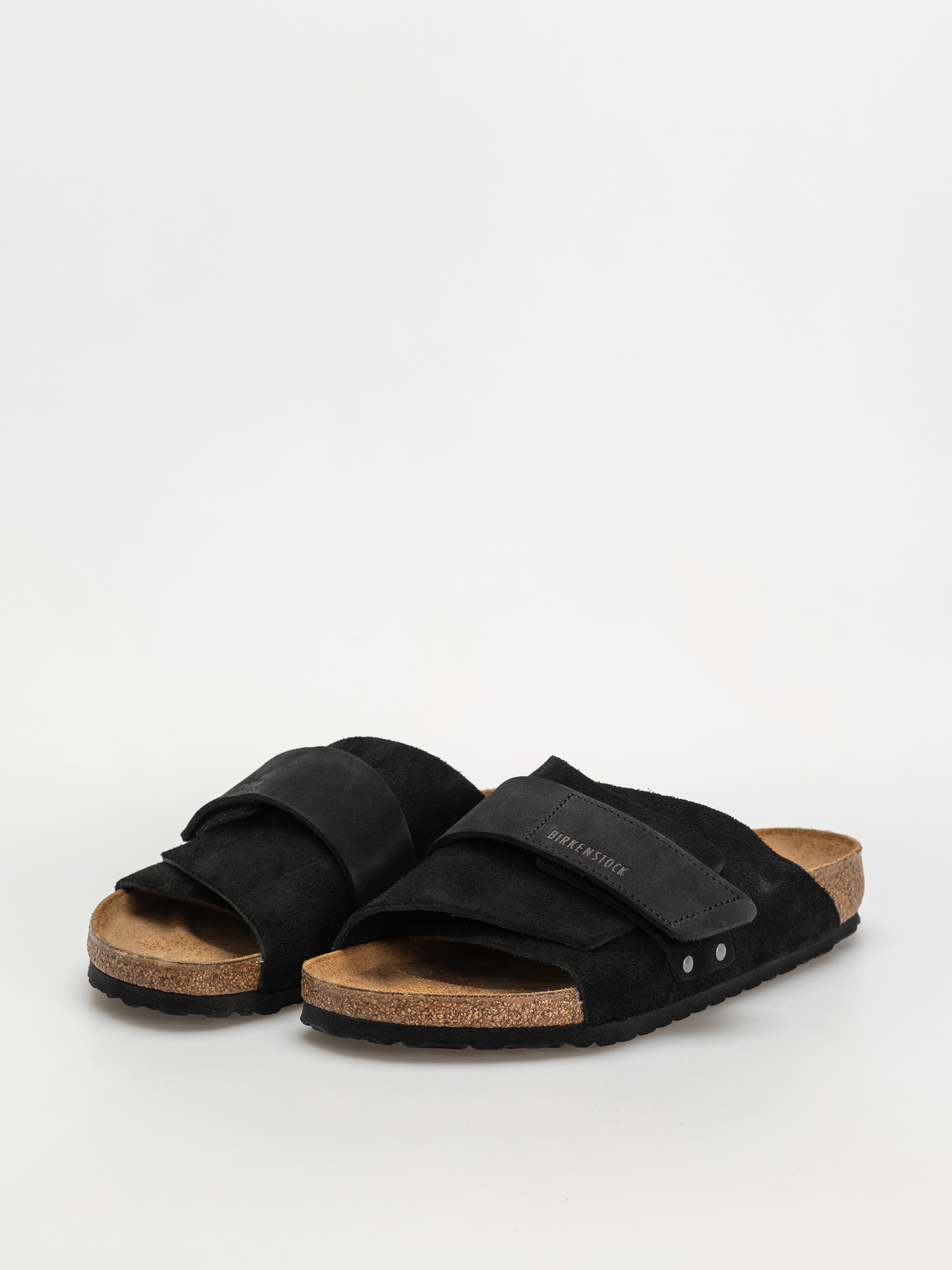 Plážovky Birkenstock Kyoto Nubuck Suede Leather Regular (black)