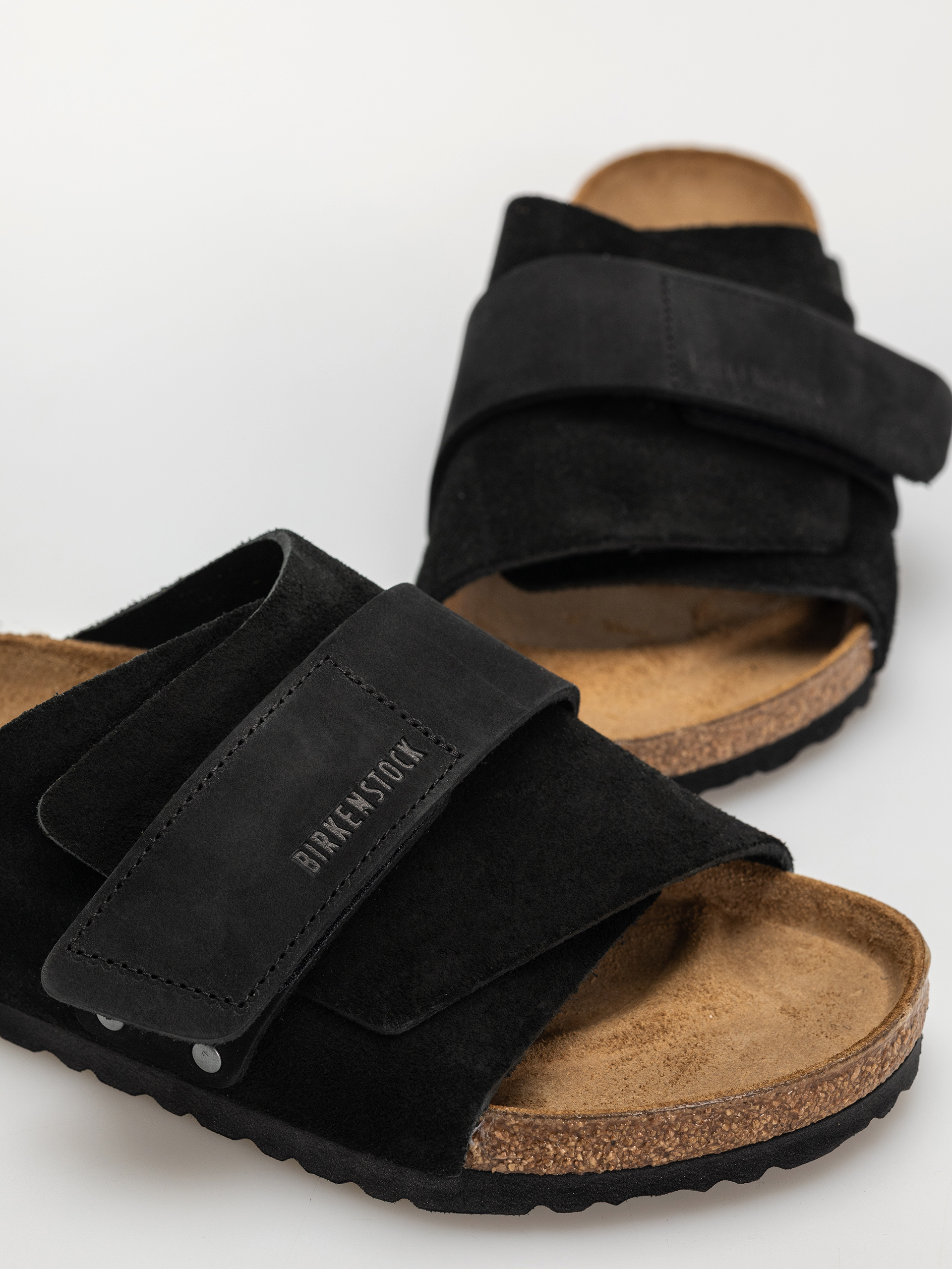 Plážovky Birkenstock Kyoto Nubuck Suede Leather Regular (black)