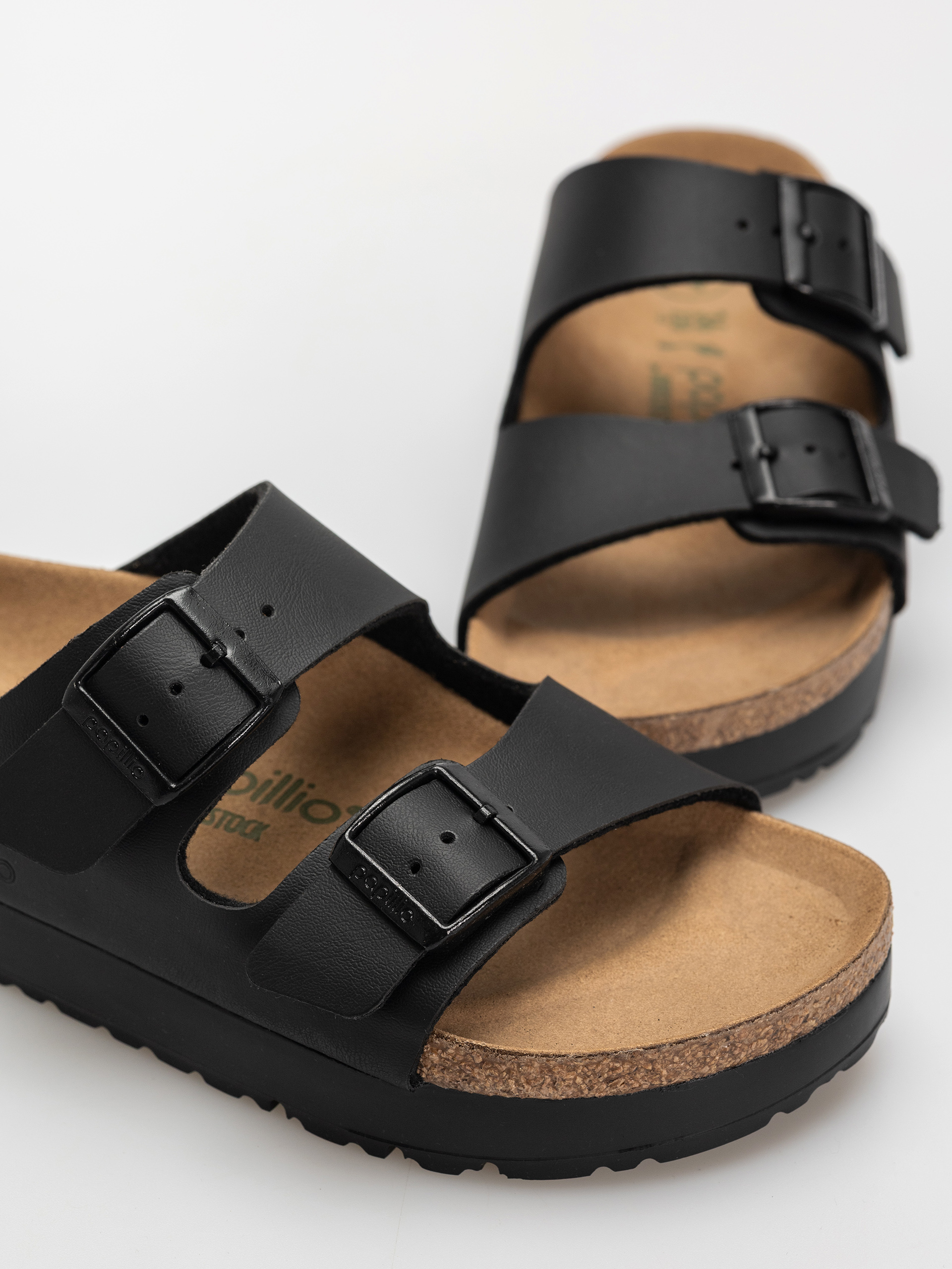 Plážovky Birkenstock Arizona Flex Platform Vegan Narrow Wmn (black)