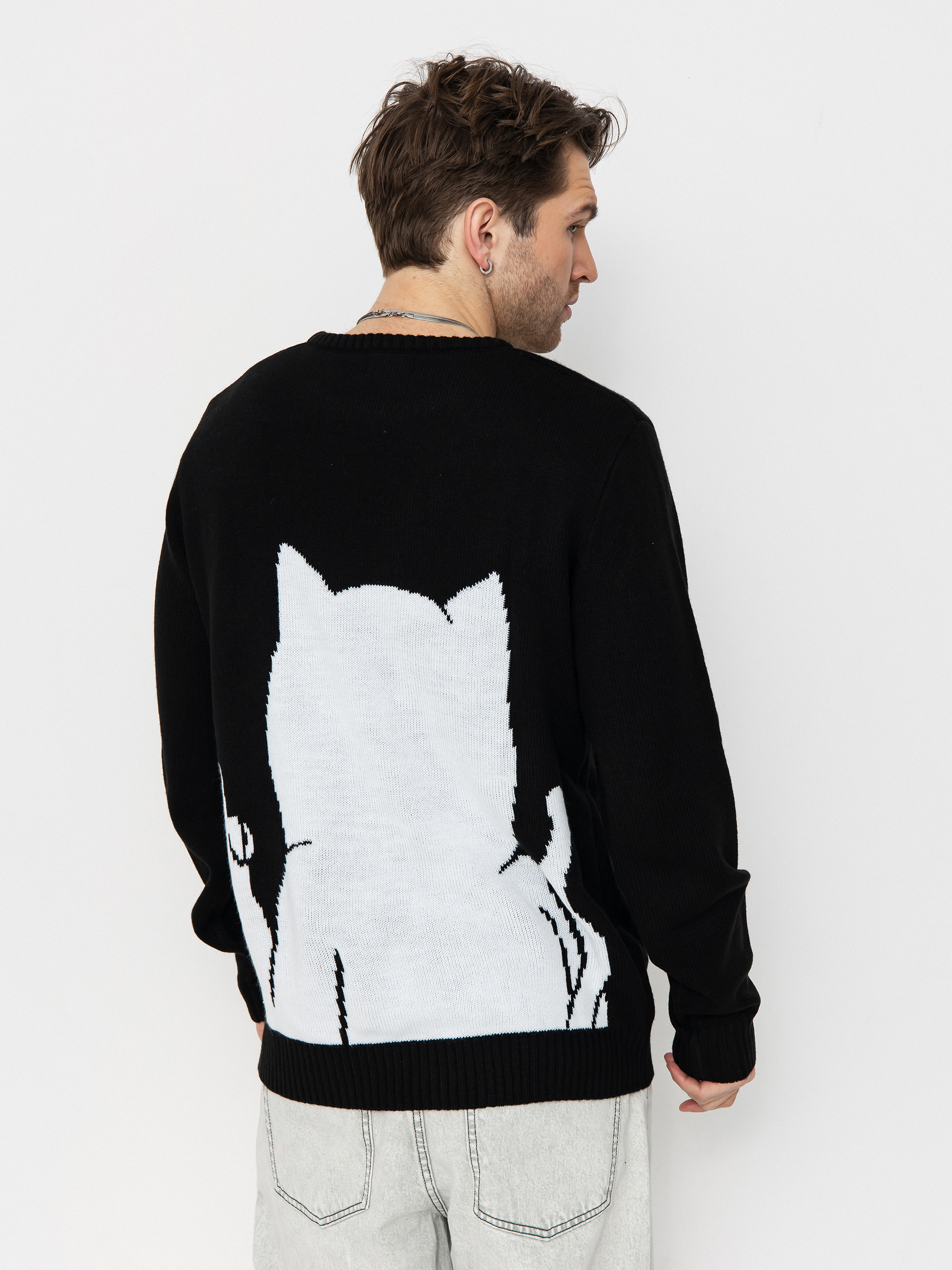 Svetr RipNDip Lord Nermal Flippy Knitty (black)