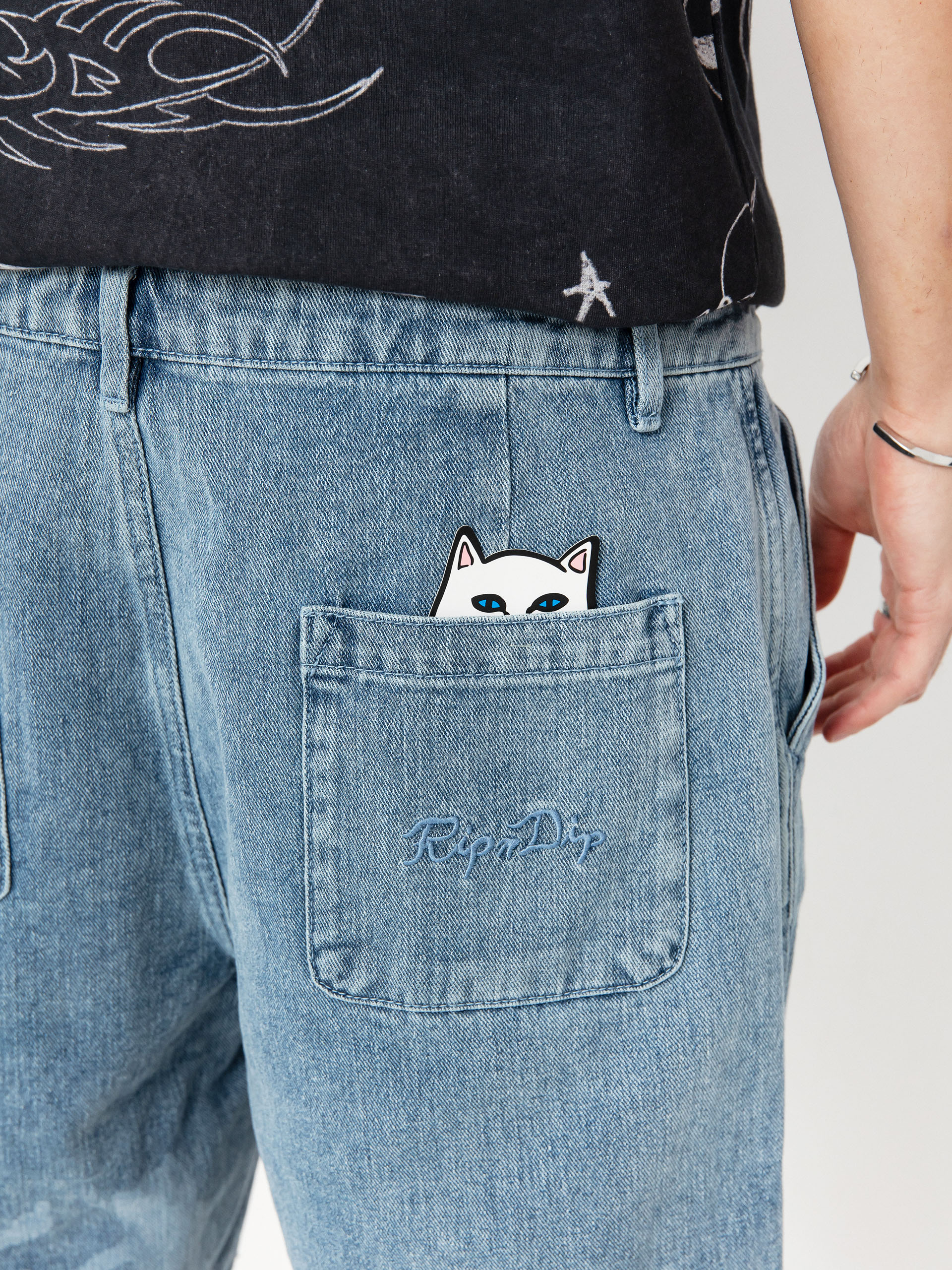 Kraťasy RipNDip Cosmic Nerm (medium wash)