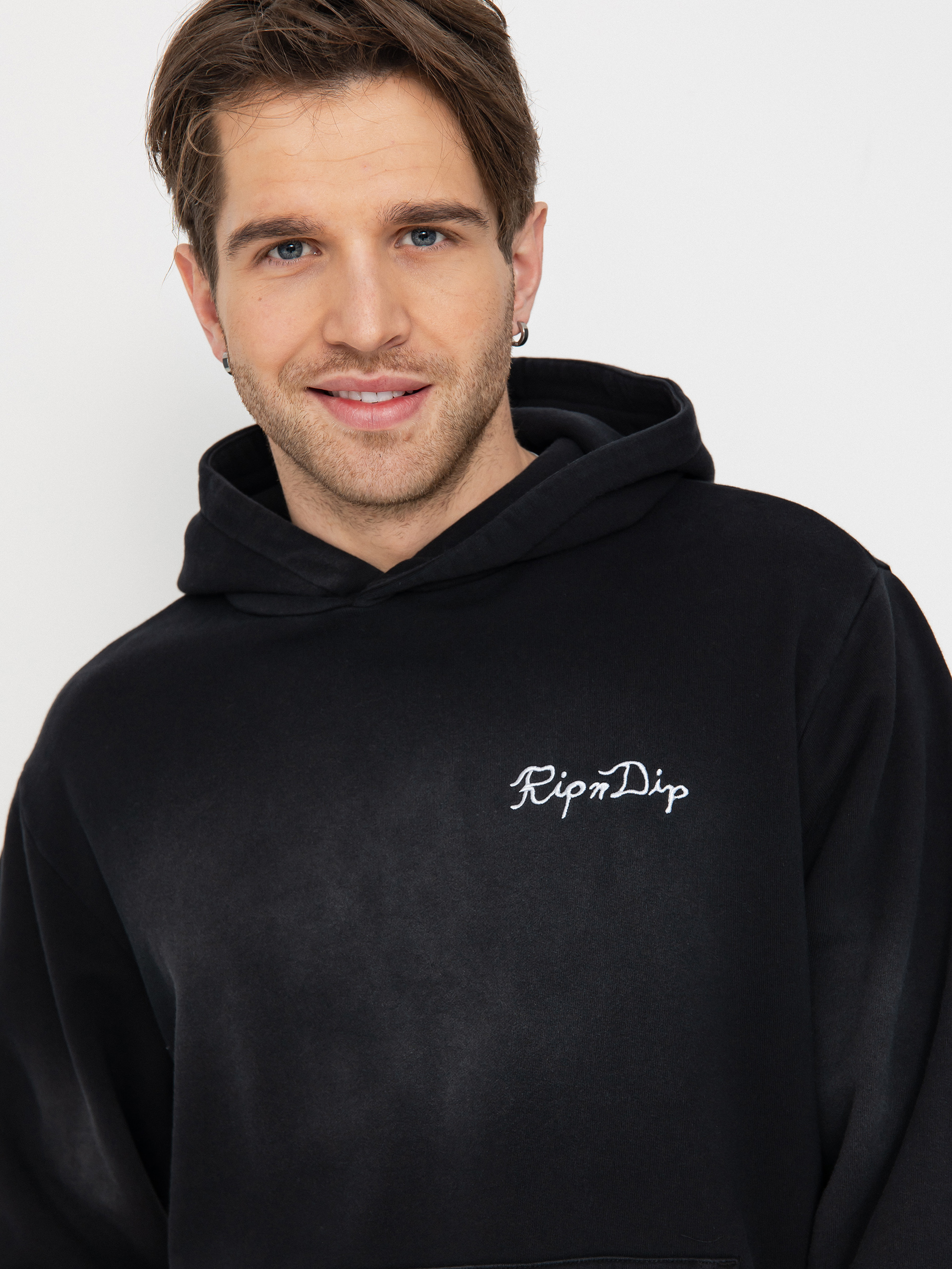 Mikina s kapucí RipNDip Ripnlit HD (black vintage wash)