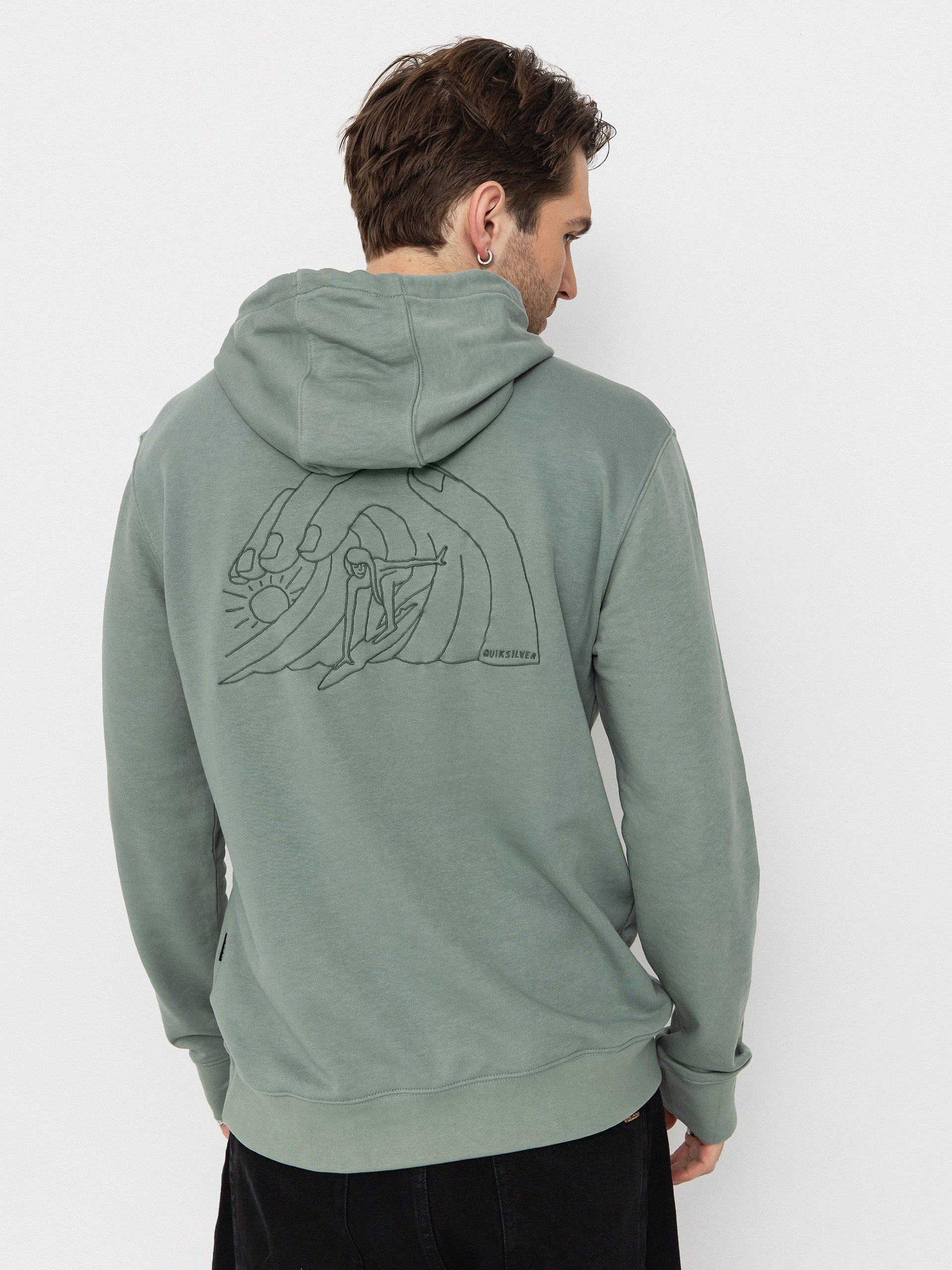 Mikina s kapucí Quiksilver Graphic Mix HD (chinois green)