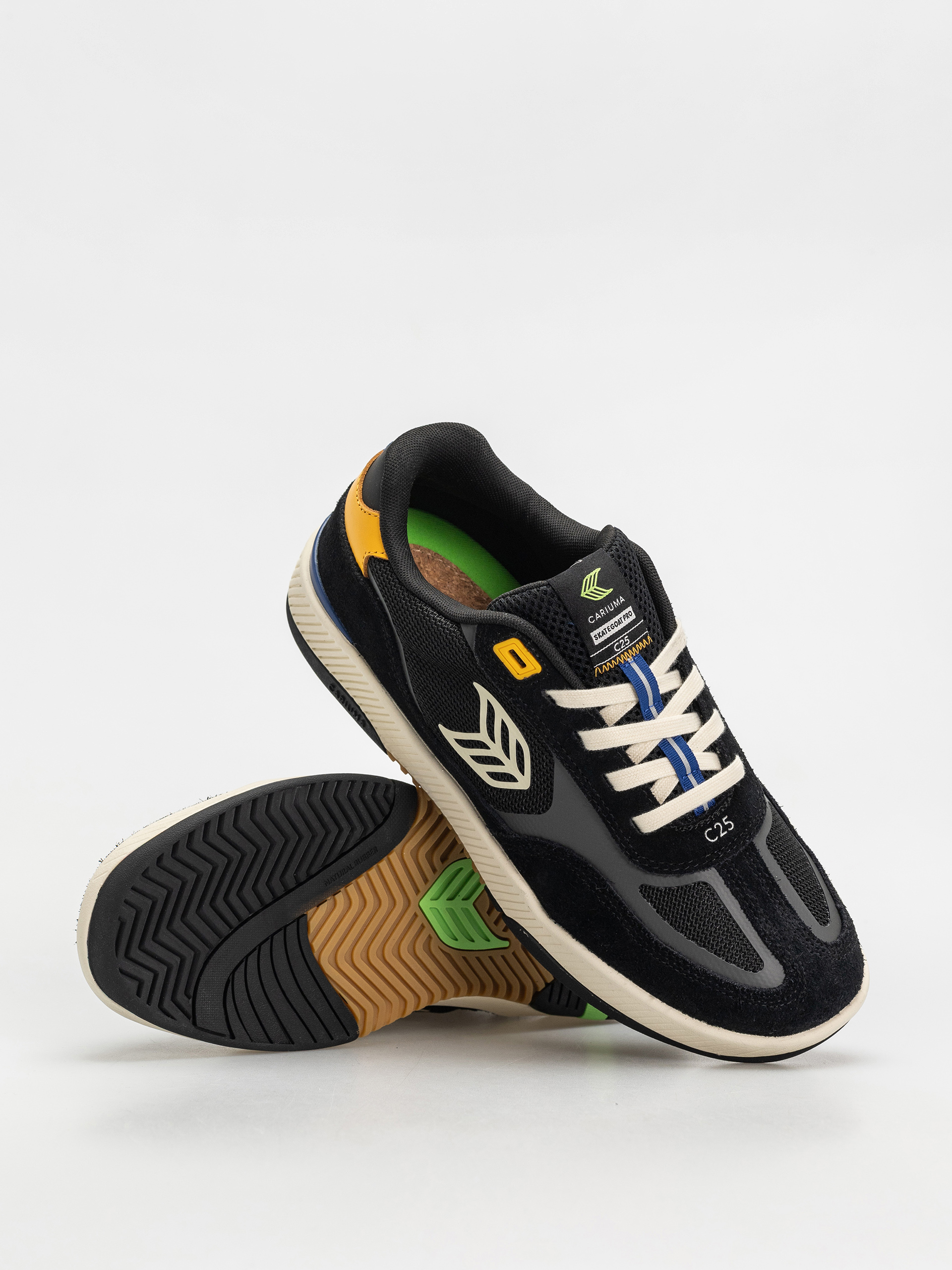 Boty Cariuma Skategoat C25 Pro (black suede and mesh ivory logo yellow)