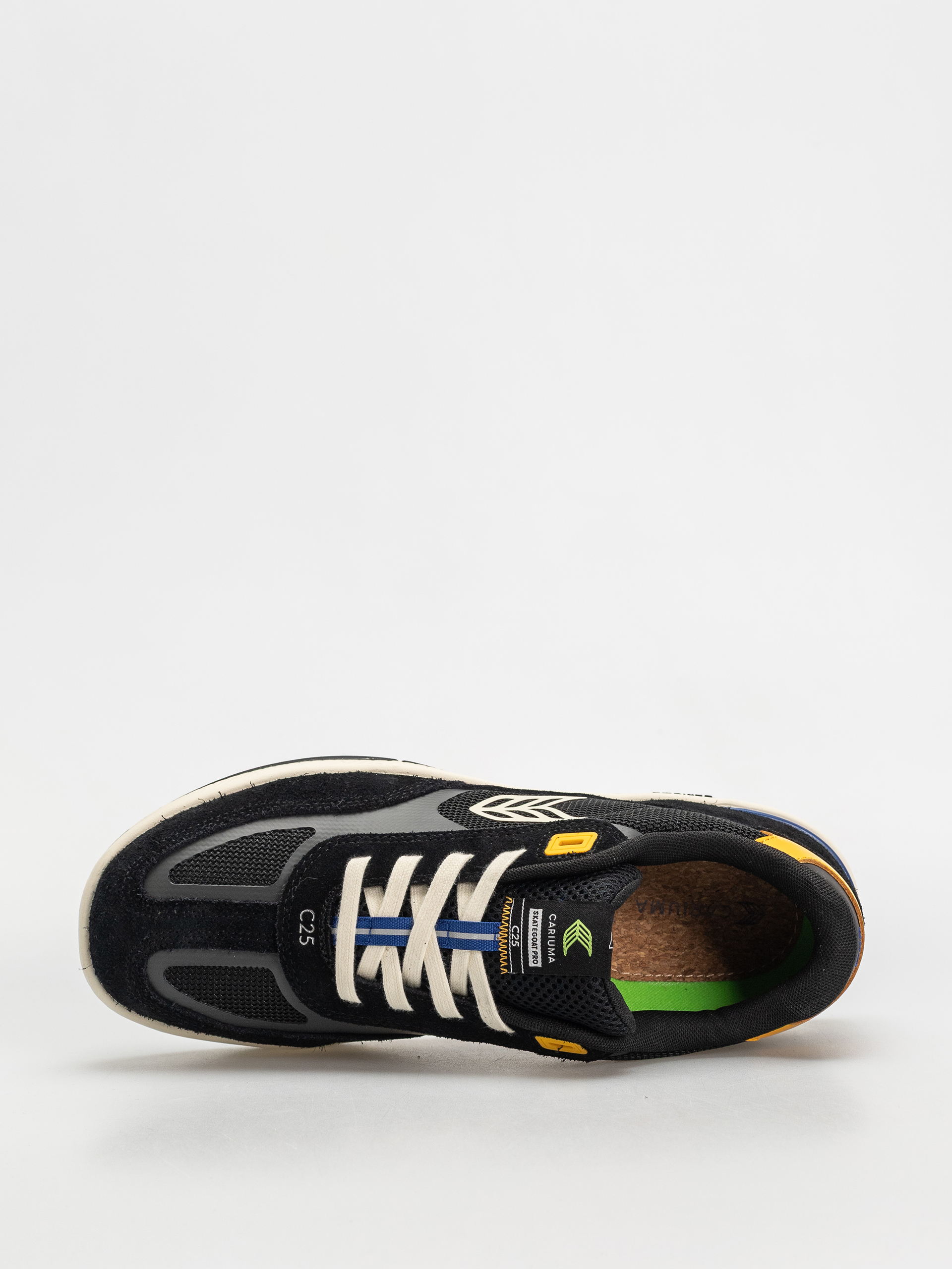 Boty Cariuma Skategoat C25 Pro (black suede and mesh ivory logo yellow)
