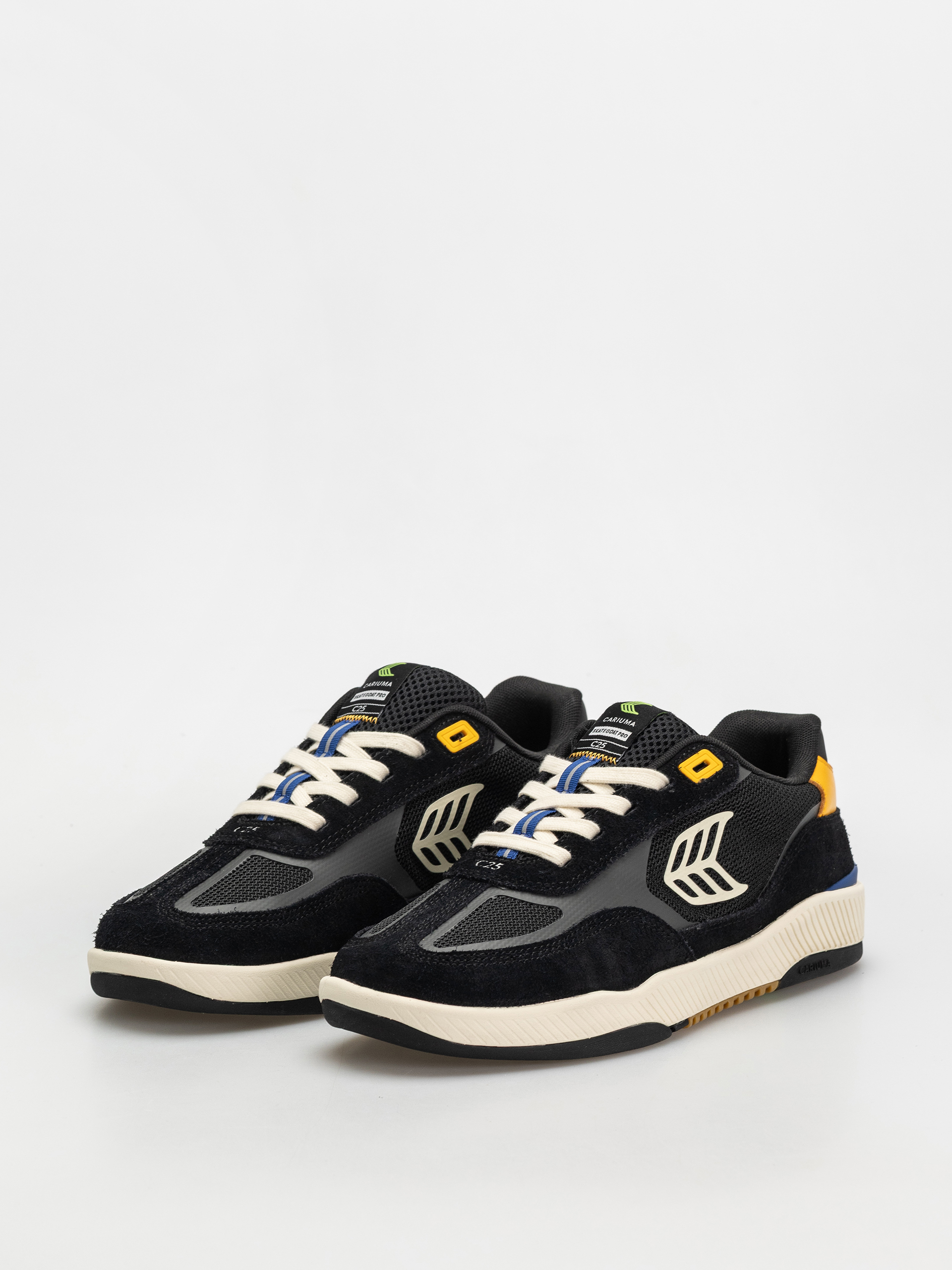 Boty Cariuma Skategoat C25 Pro (black suede and mesh ivory logo yellow)