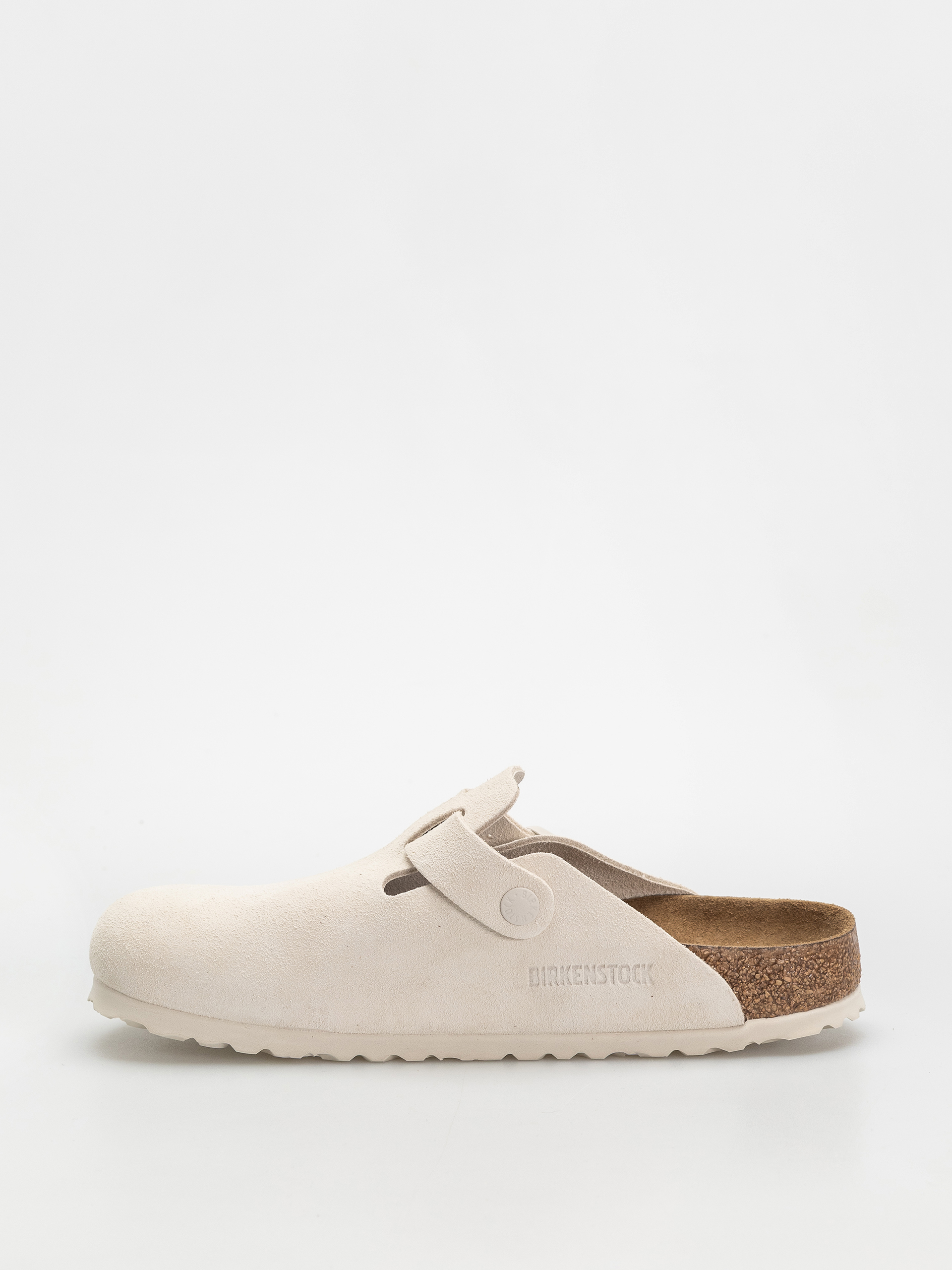 Plážovky Birkenstock Boston Suede Leather Narrow Wmn (antique white)