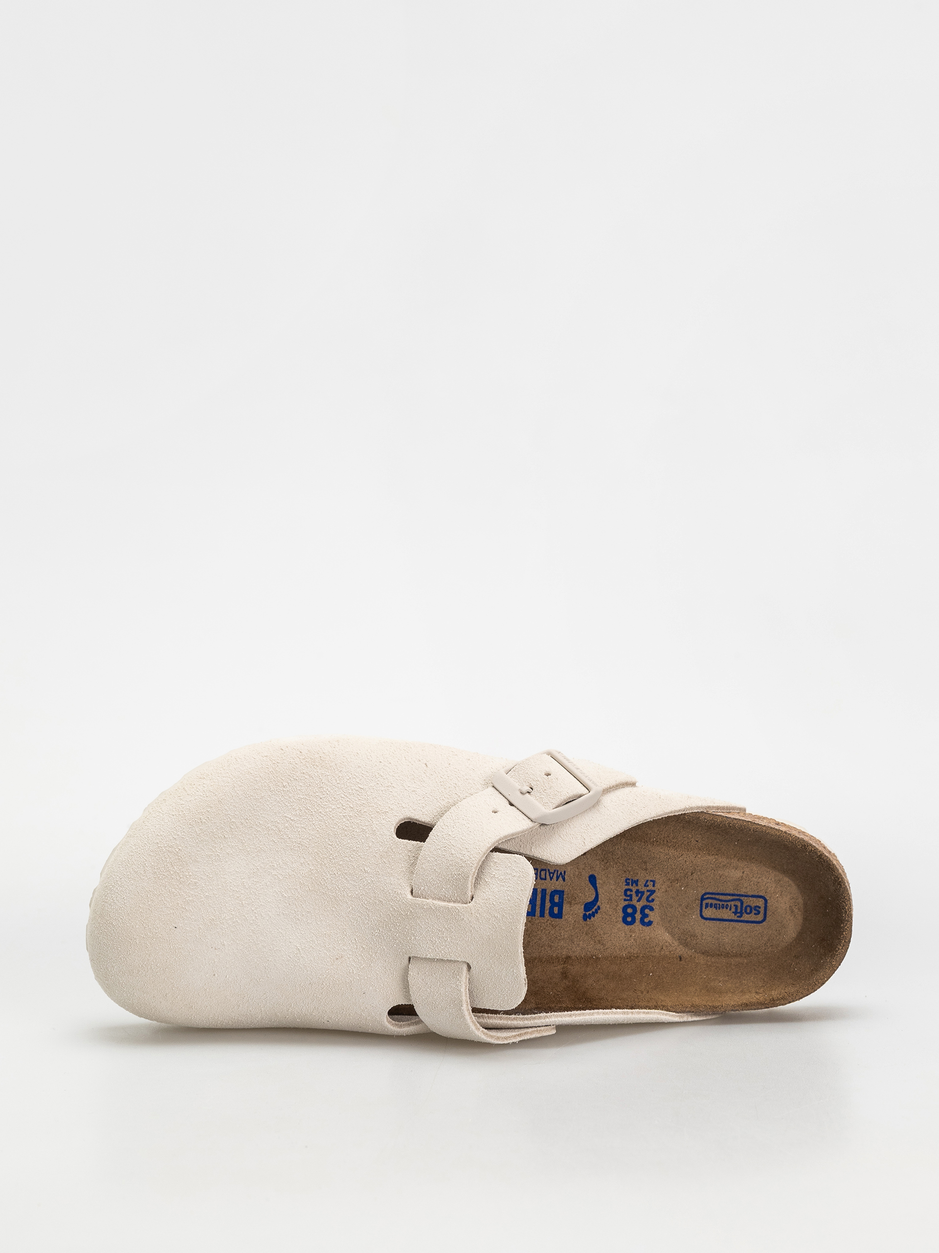 Plážovky Birkenstock Boston Suede Leather Narrow Wmn (antique white)