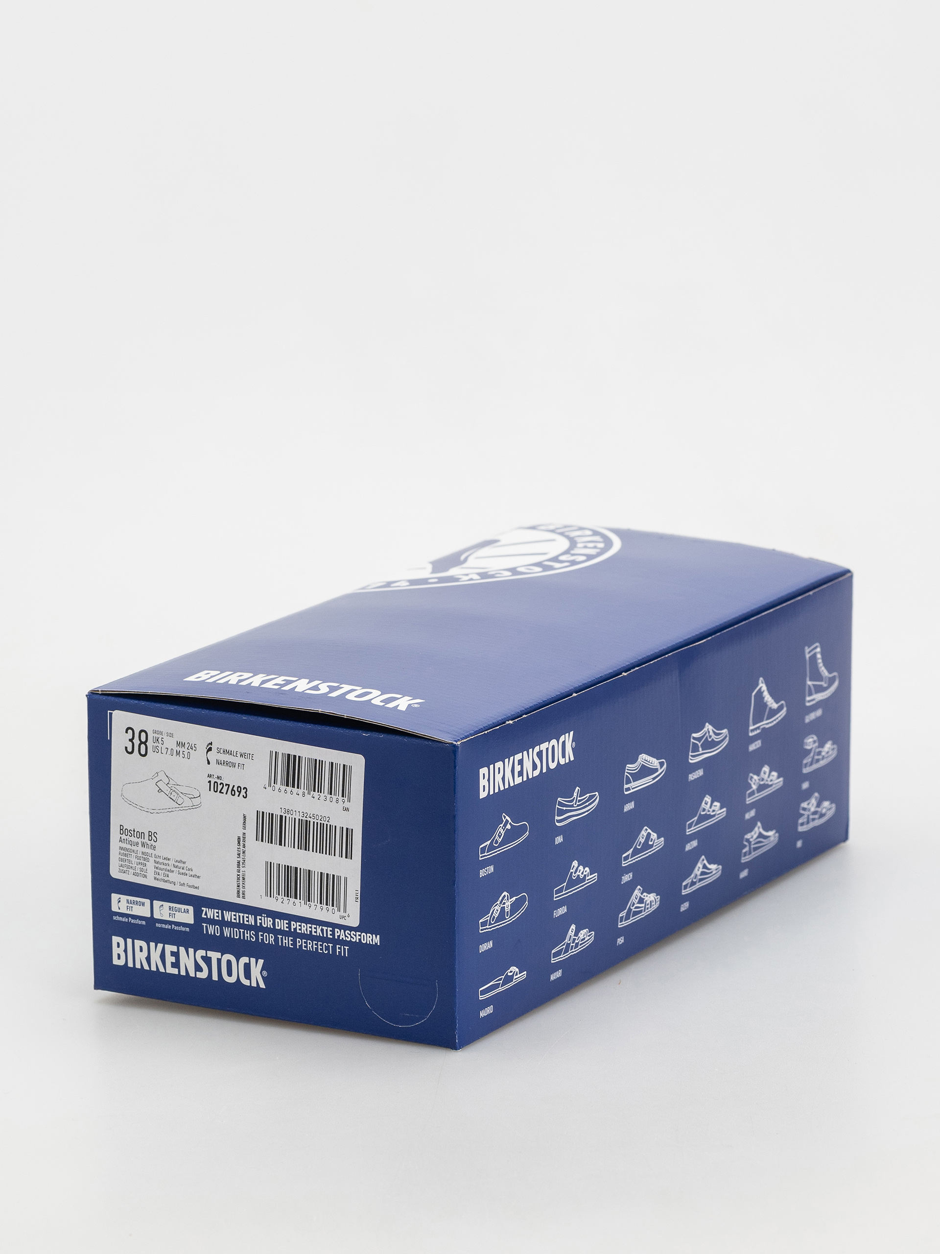 Plážovky Birkenstock Boston Suede Leather Narrow Wmn (antique white)