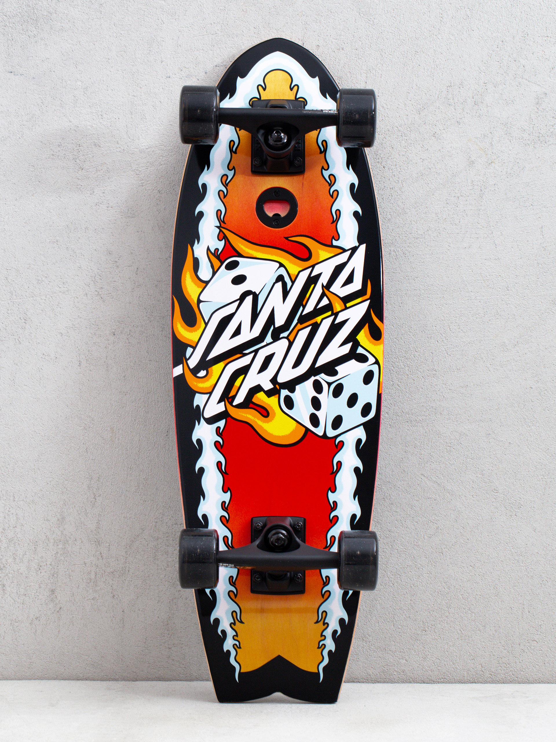 Cruiser Santa Cruz Flaming Dice Dot (black/red/white)