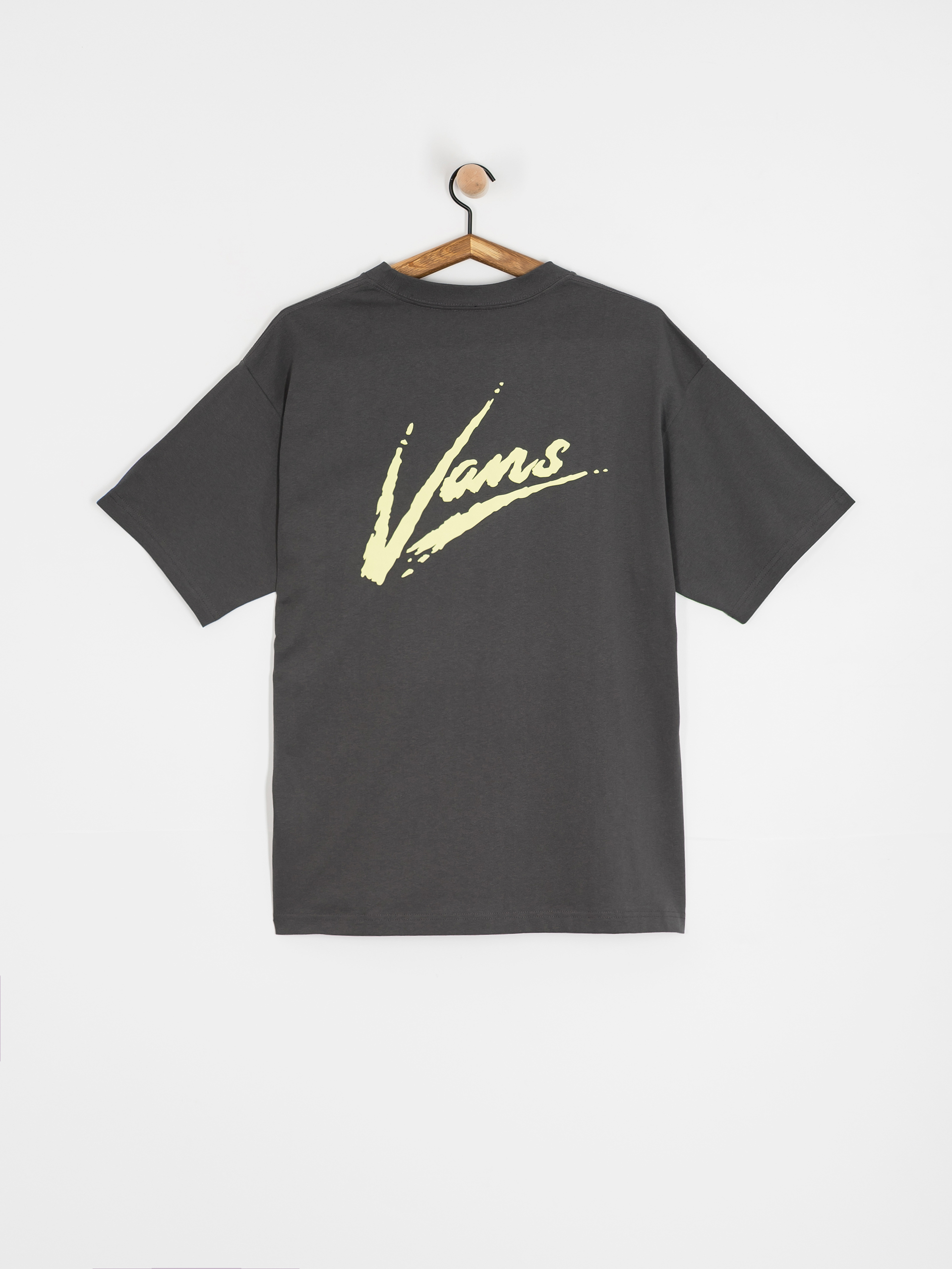 Tričko Vans Brush Script Loose (asphalt/shadow lime)